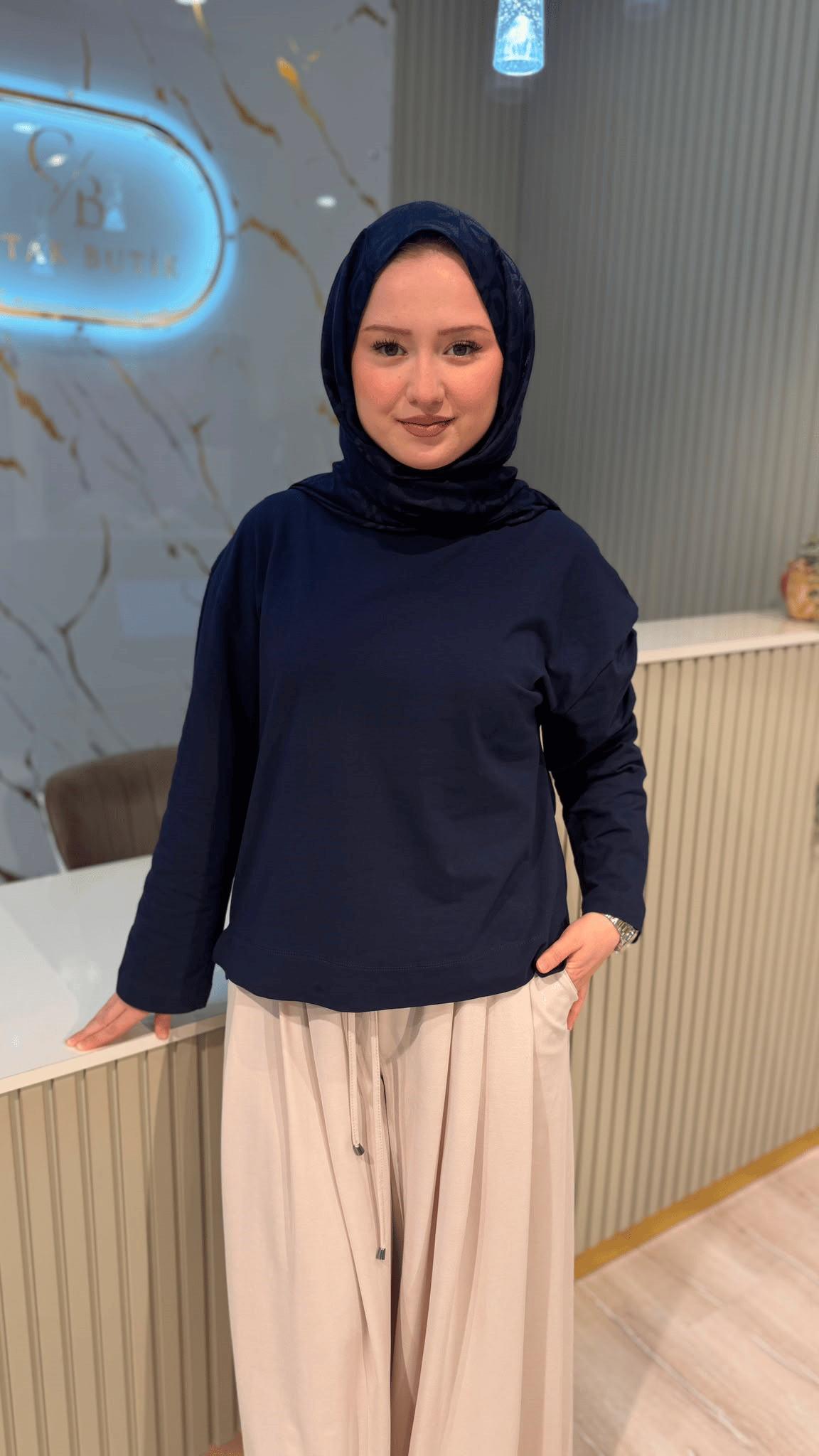 MRW 1838 COMFY PENYE TUNİK - LACİVERT
