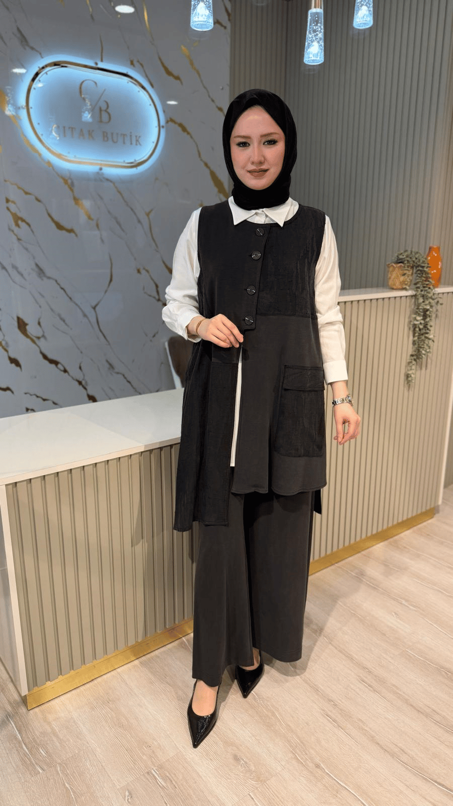 NÇ 26609 DÜĞME DETAY 3'LÜ TAKIM-SİYAH