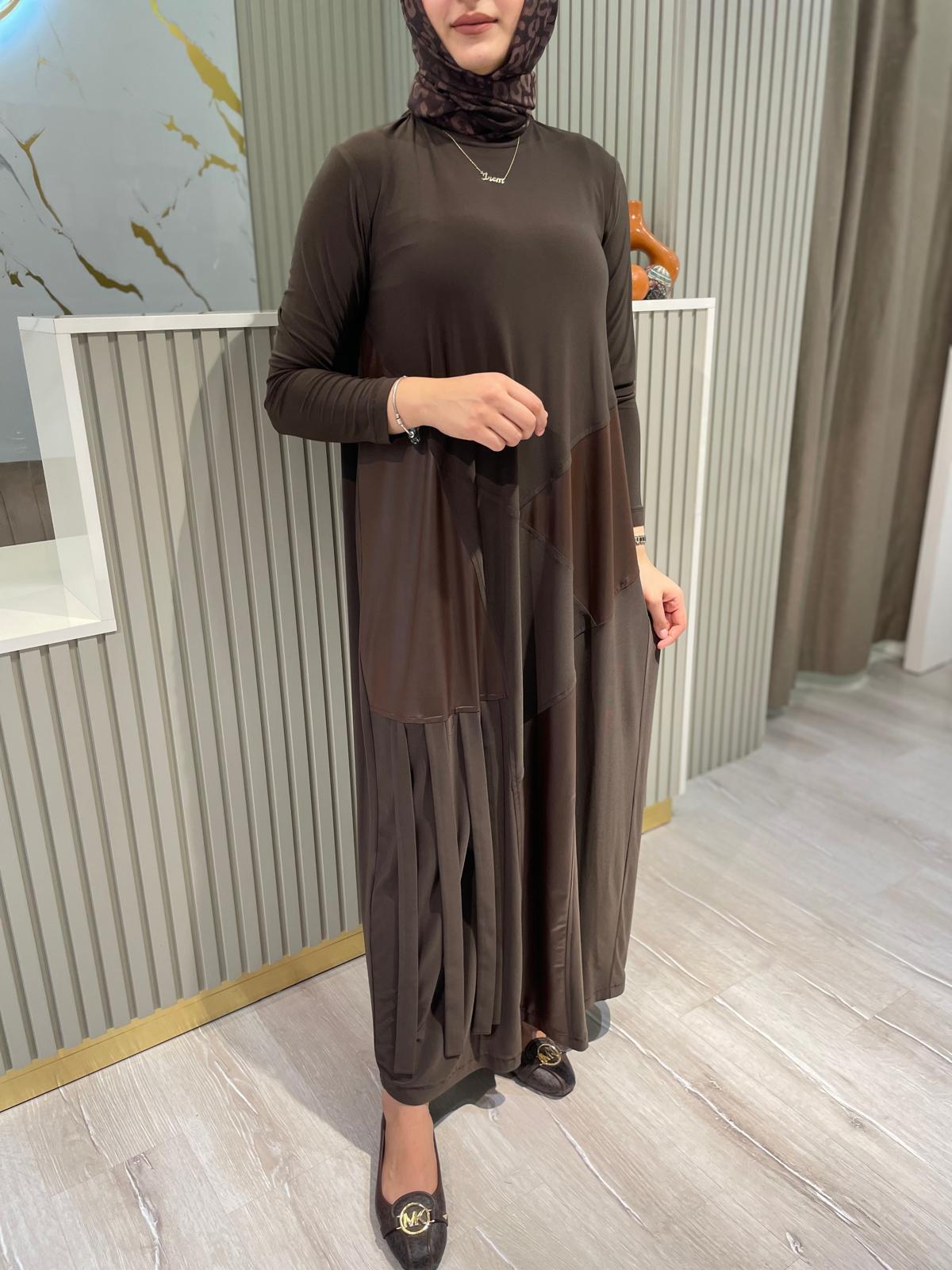 NURCAN ÇETİN 25180 ELBİSE-KAHVE
