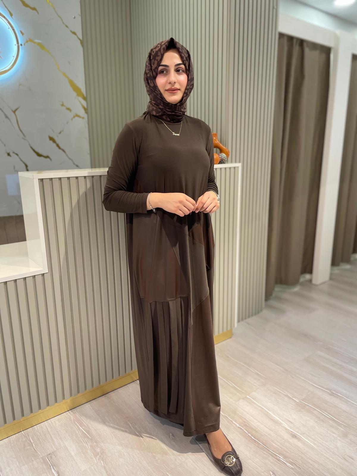 NURCAN ÇETİN 25180 ELBİSE-KAHVE