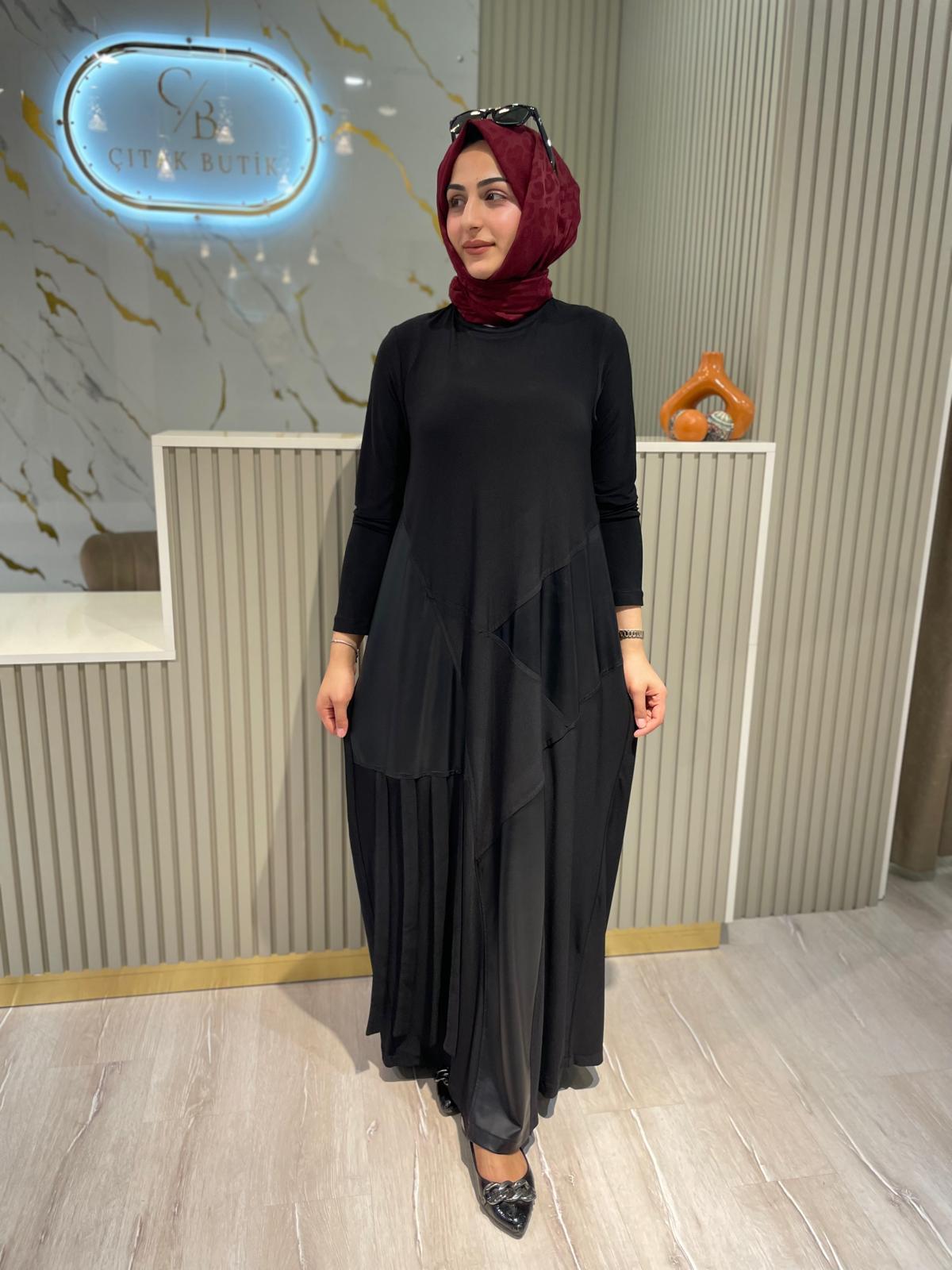 NURCAN ÇETİN 25180 ELBİSE-SİYAH