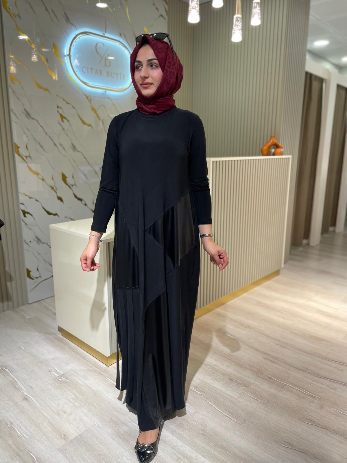 NURCAN ÇETİN 25180 ELBİSE-SİYAH