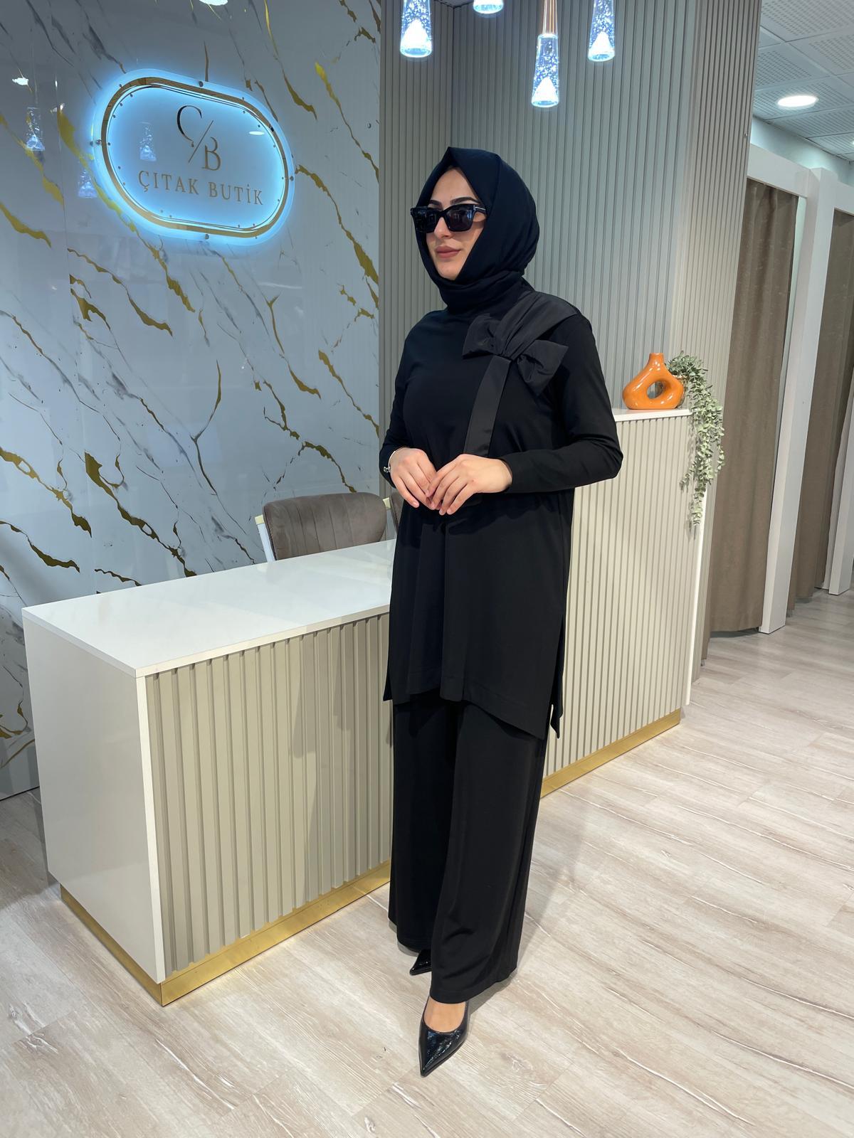 NURCAN ÇETİN 25542 FİYONK DETAY TAKIM-SİYAH