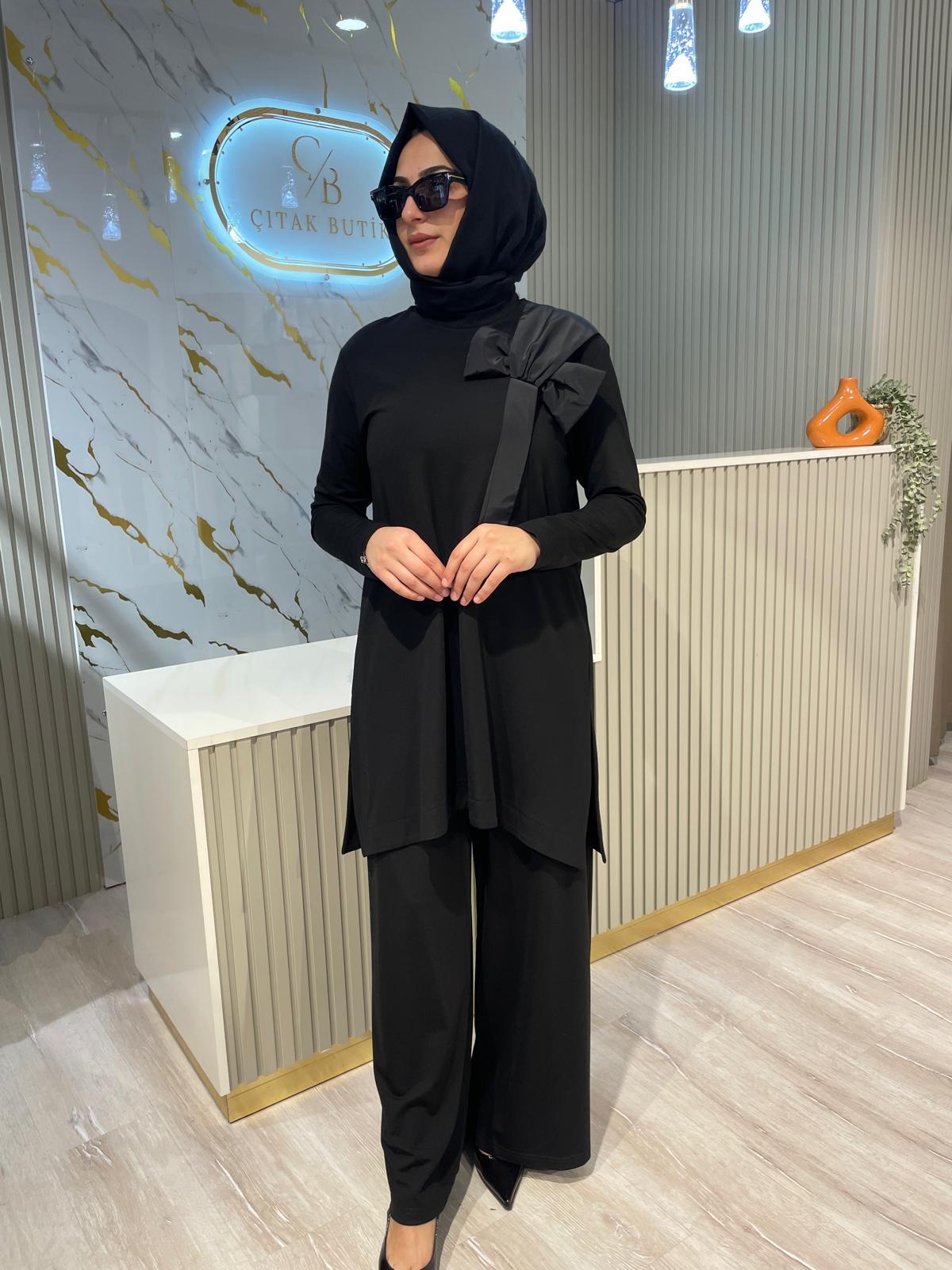 NURCAN ÇETİN 25542 FİYONK DETAY TAKIM-SİYAH