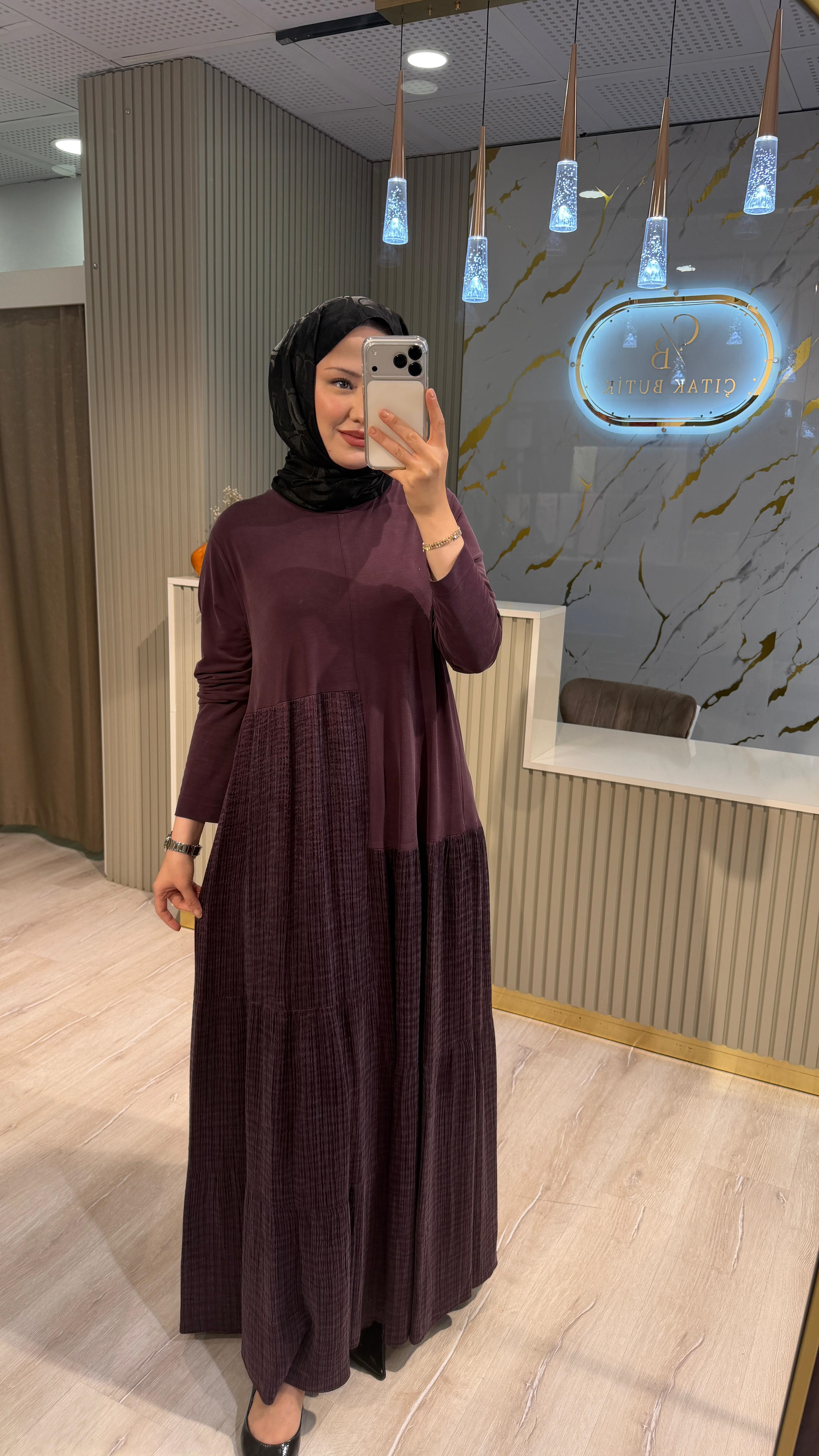 NURCAN ÇETİN 26154 ELBİSE - MÜRDÜM