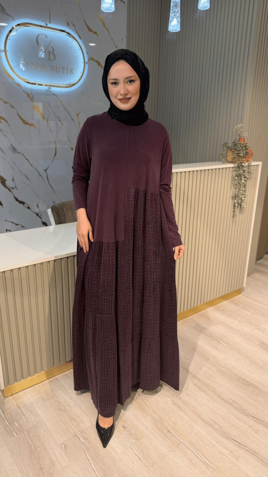 NURCAN ÇETİN 26154 ELBİSE - MÜRDÜM