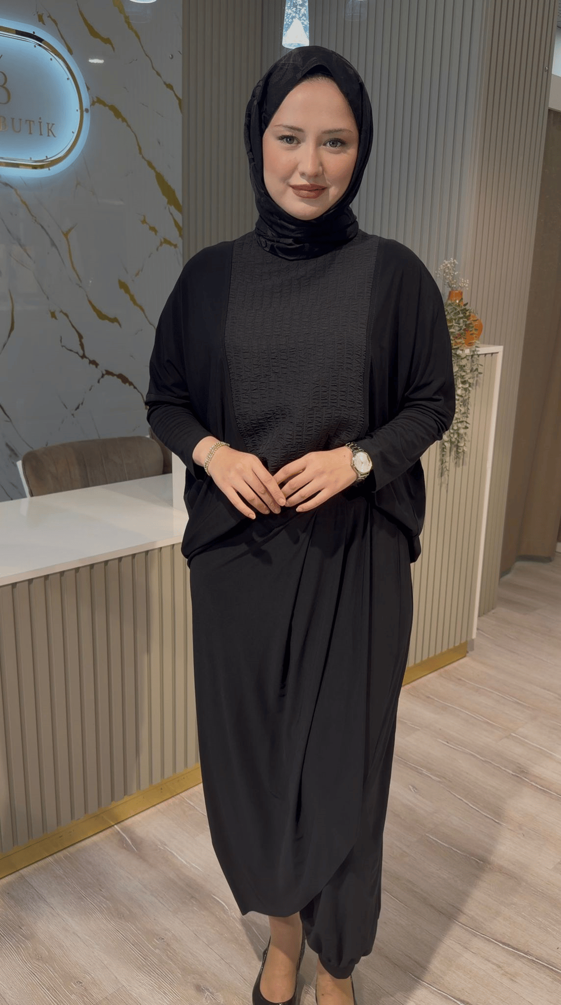 NURCAN ÇETİN 26518 ŞALVARLI TAKIM- SİYAH