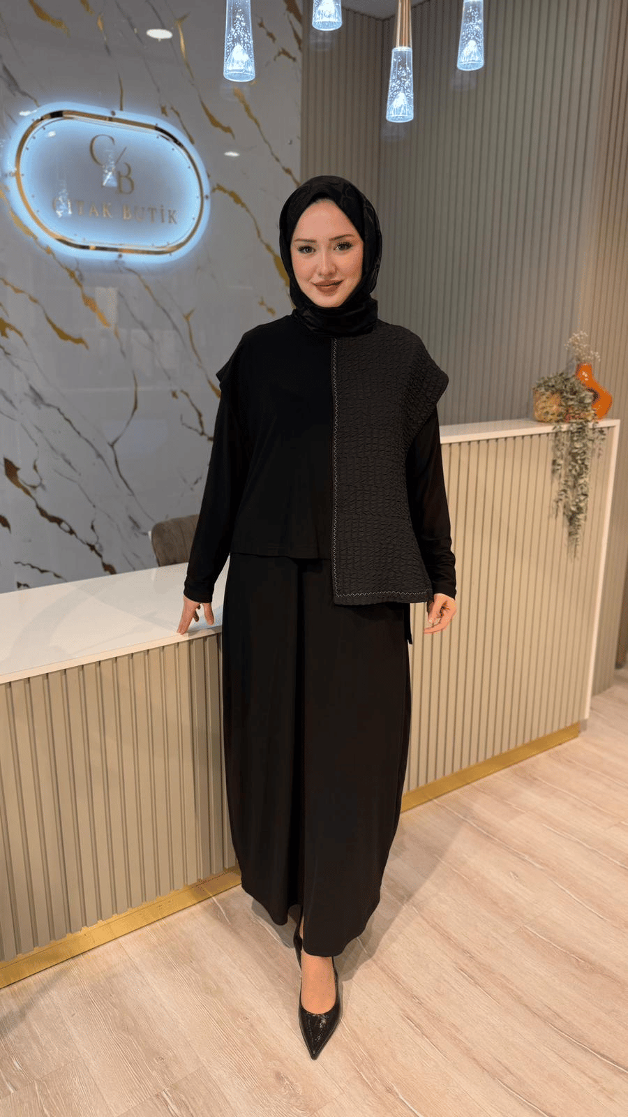 NURCAN ÇETİN 26519 ELBİSE-SİYAH
