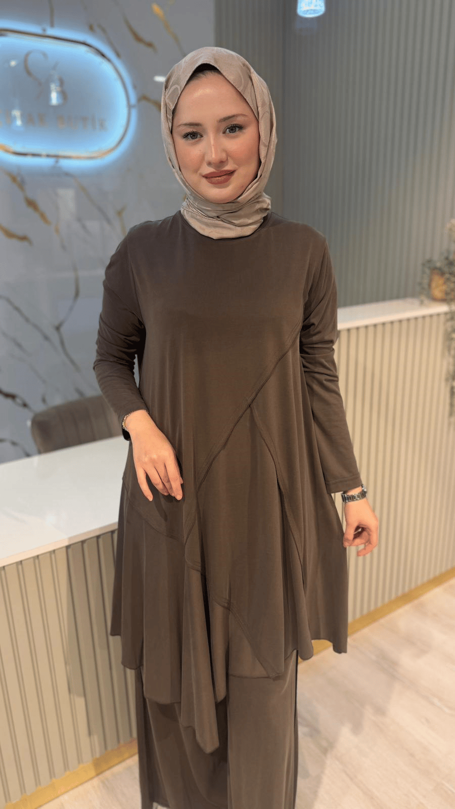 NURCAN ÇETİN 26525 PANTOLONLU TAKIM-HAKİ