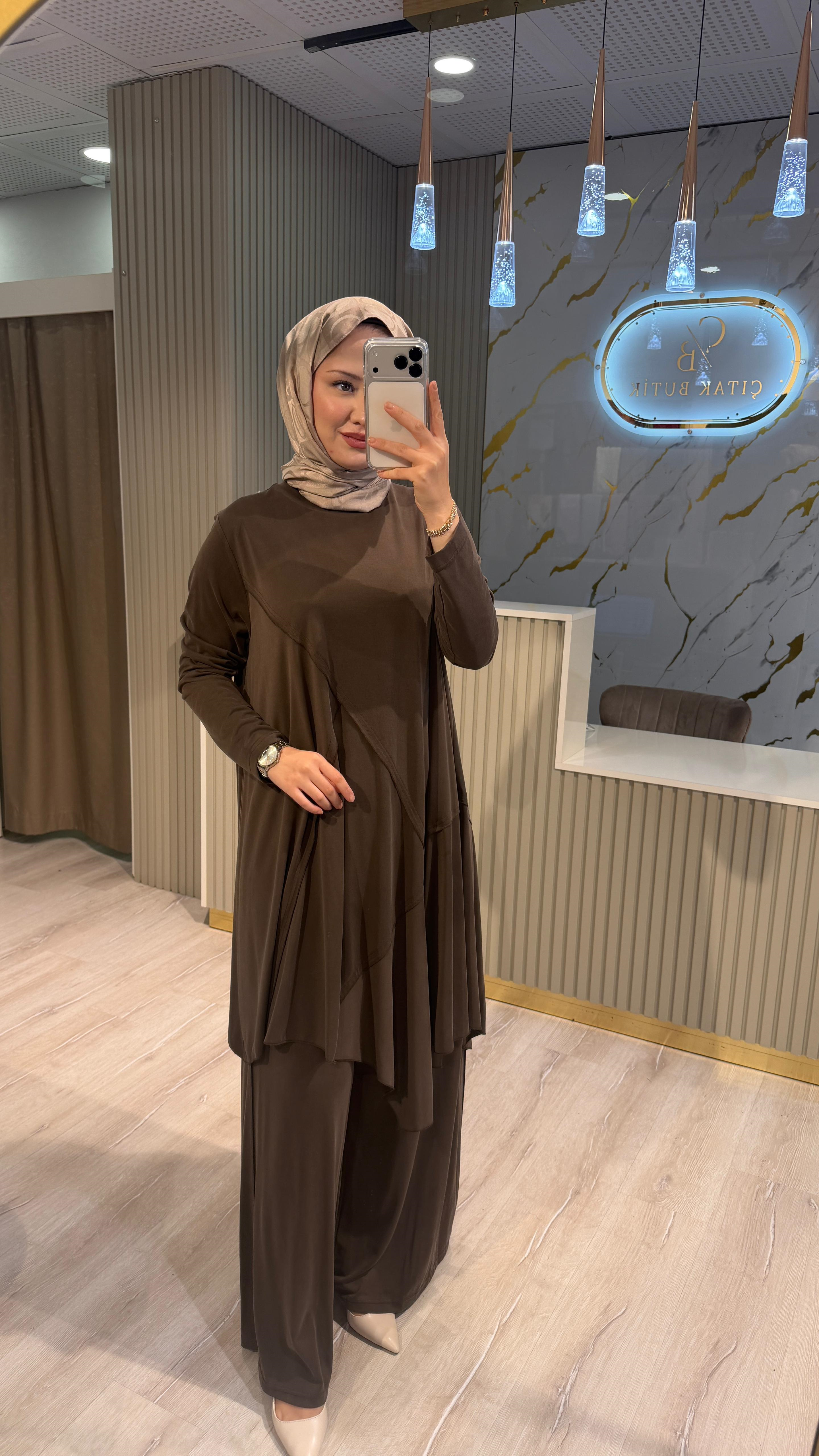 NURCAN ÇETİN 26525 PANTOLONLU TAKIM-HAKİ