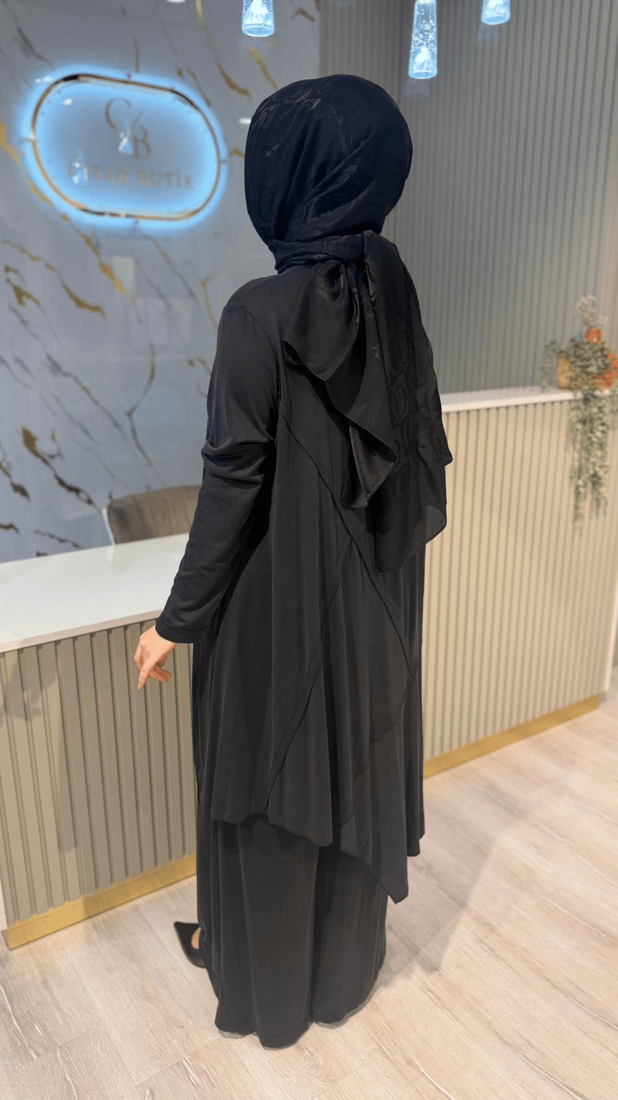 NURCAN ÇETİN 26525 PANTOLONLU TAKIM-SİYAH