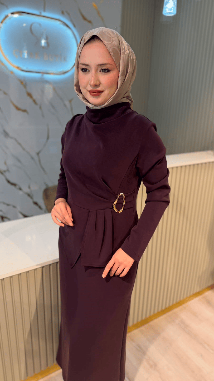 NUSS 02051 TOKALI ELBİSE - MÜRDÜM