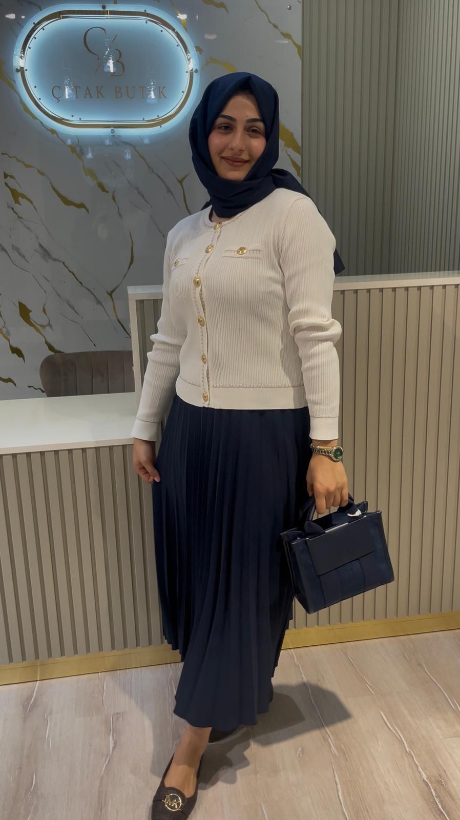NUSS 1115 KISA MERSERİZE HIRKA-EKRU