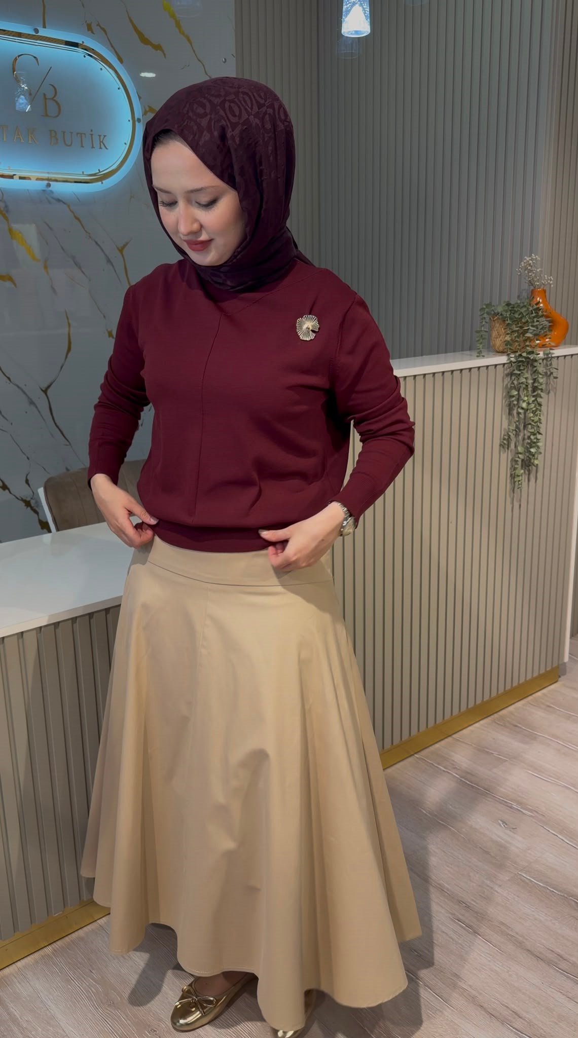 NUSS 200 MERSERİZE BLUZ - BORDO