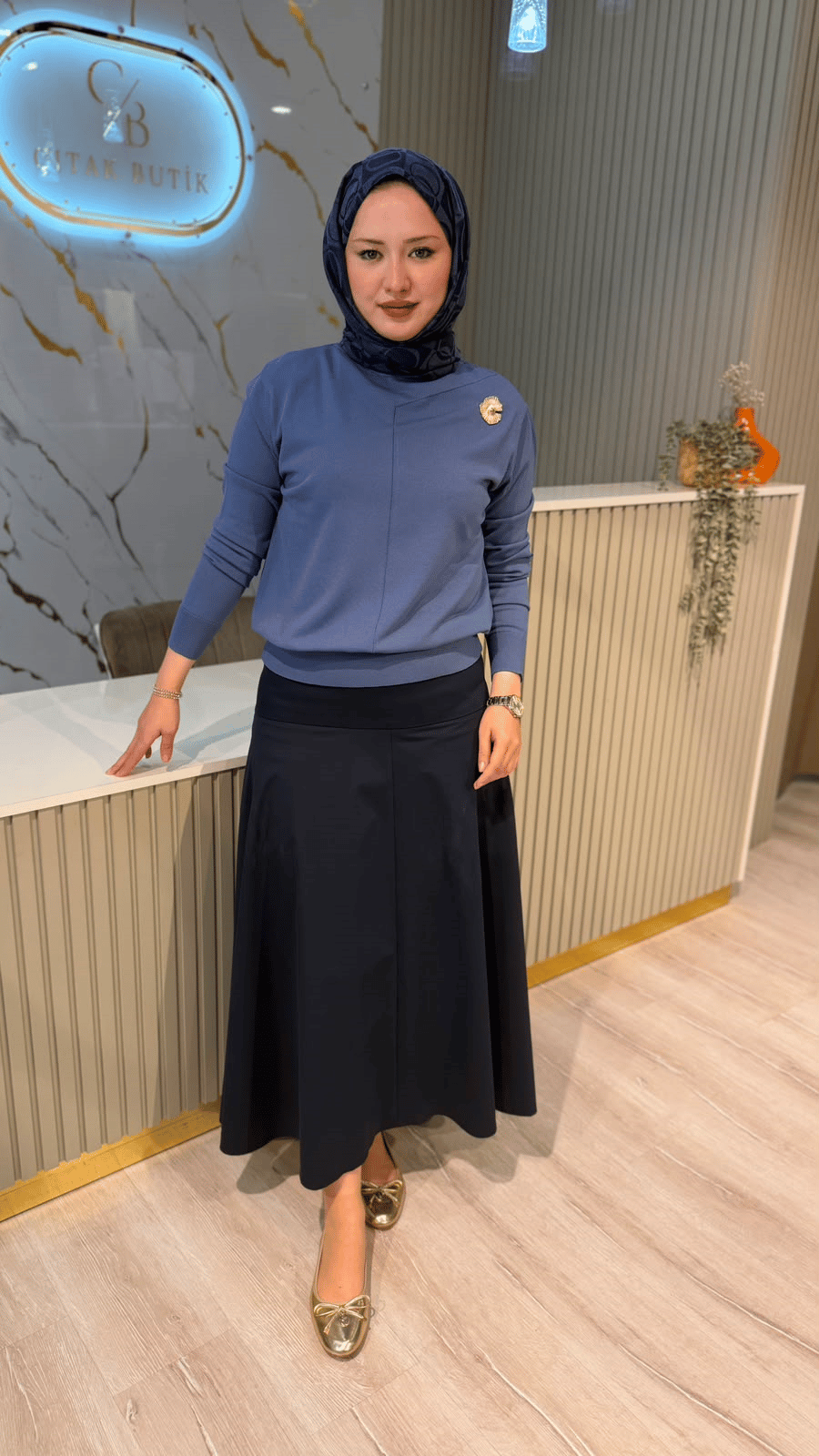 NUSS 200 MERSERİZE BLUZ - İNDİGO