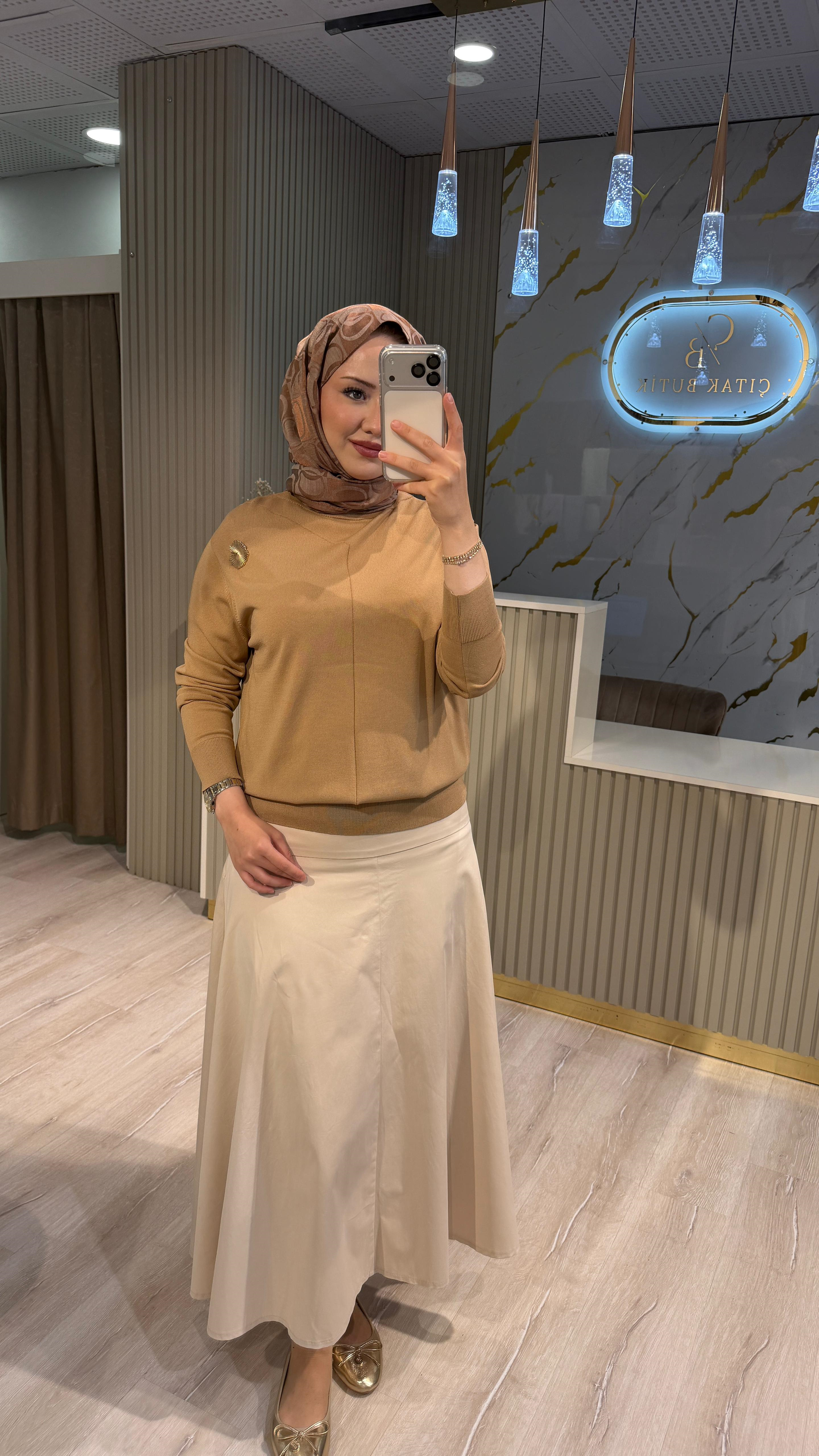 NUSS 200 MERSERİZE BLUZ - MOCHA