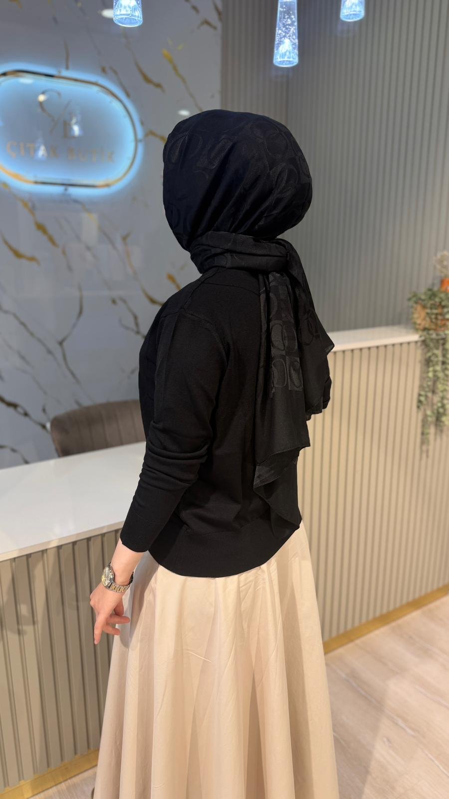 NUSS 200 MERSERİZE BLUZ - SİYAH