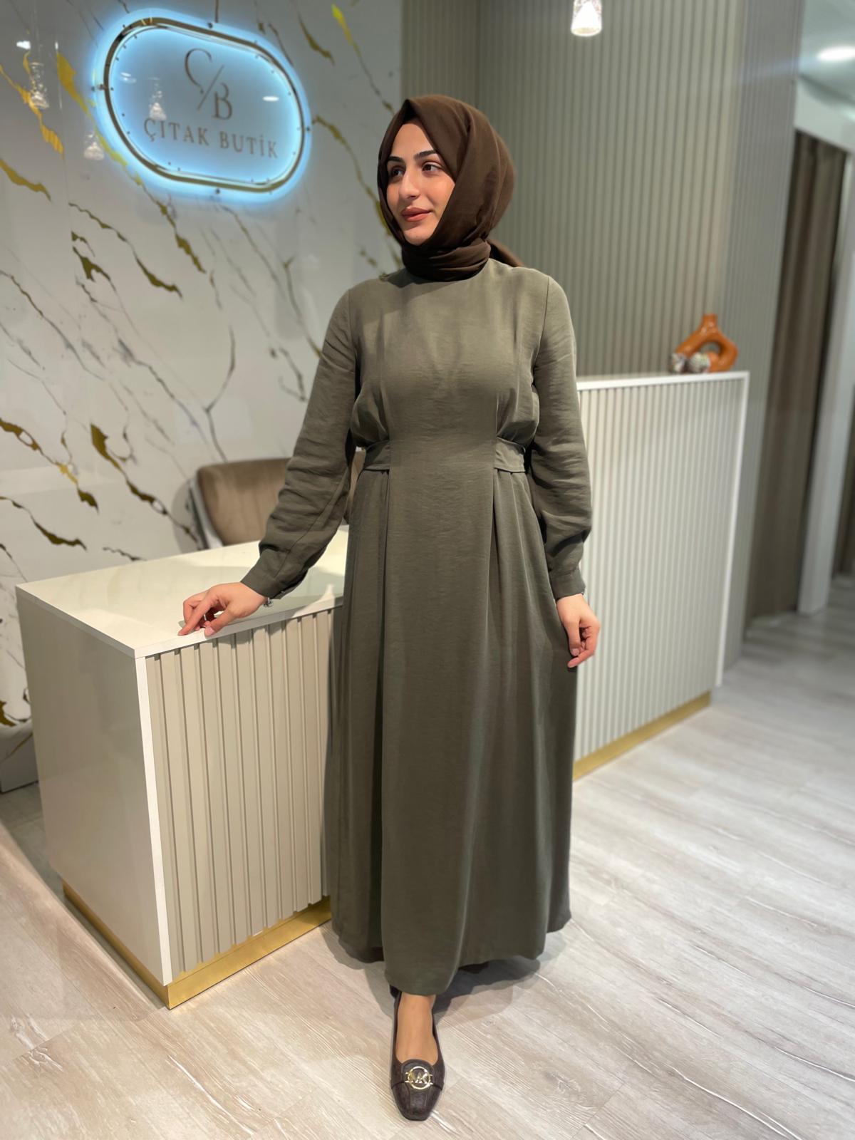 NUSS 2012 BAĞLAMALI ELBİSE-HAKİ