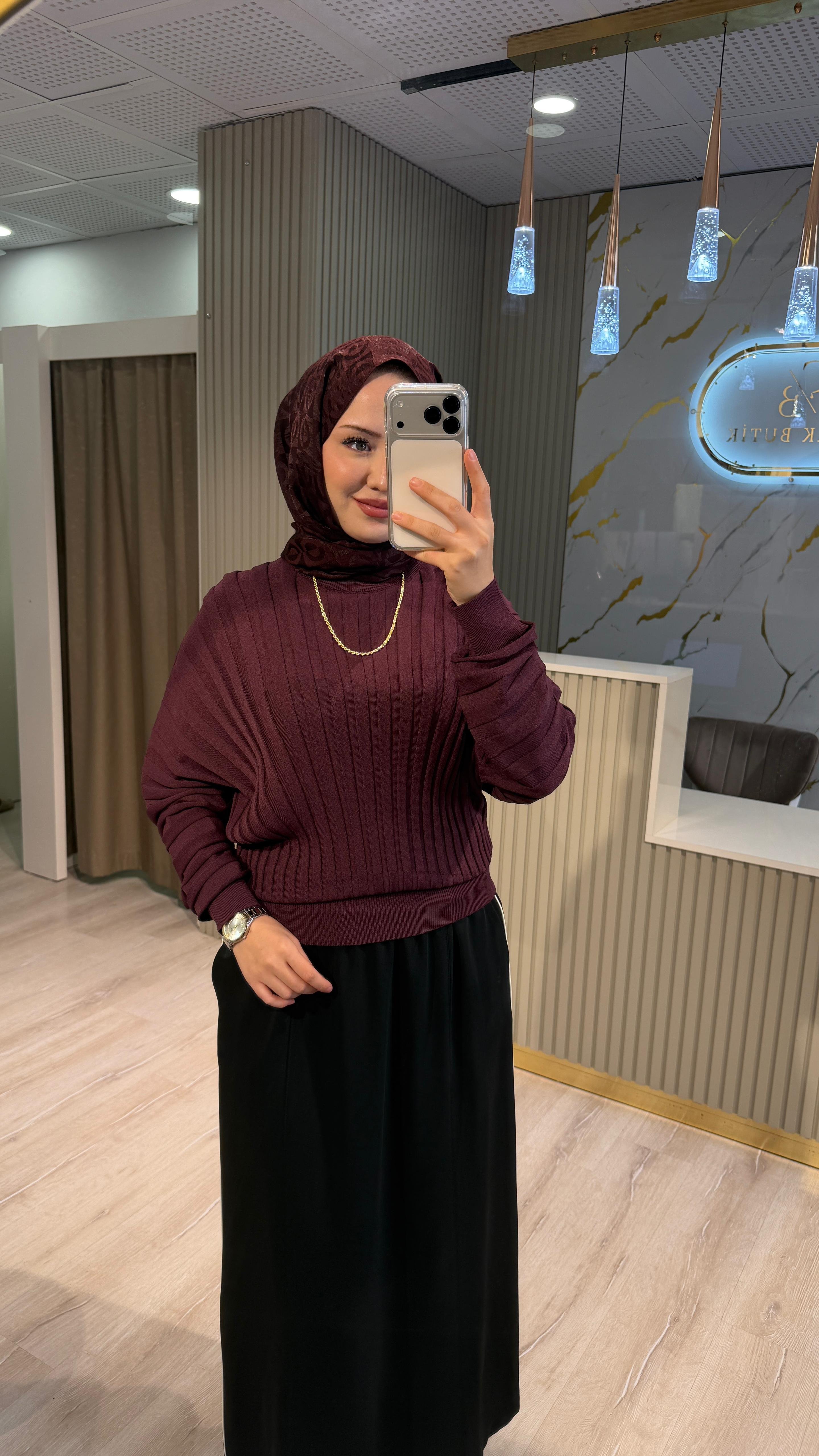 NUSS 202 MERSERİZE BLUZ - BORDO