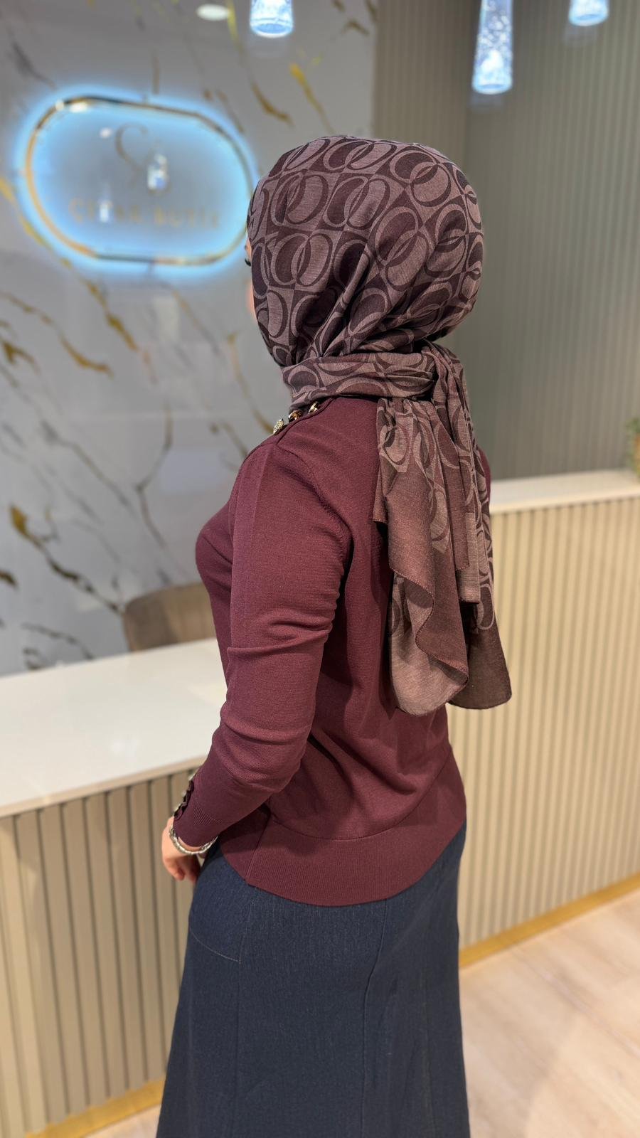 NUSS 203 MERSERİZE BLUZ - BORDO