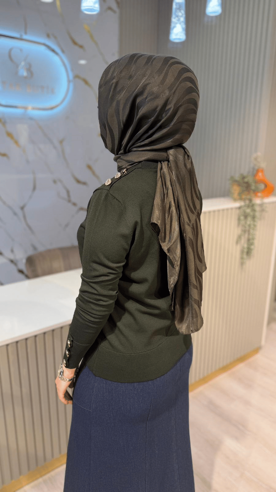 NUSS 203 MERSERİZE BLUZ - HAKİ