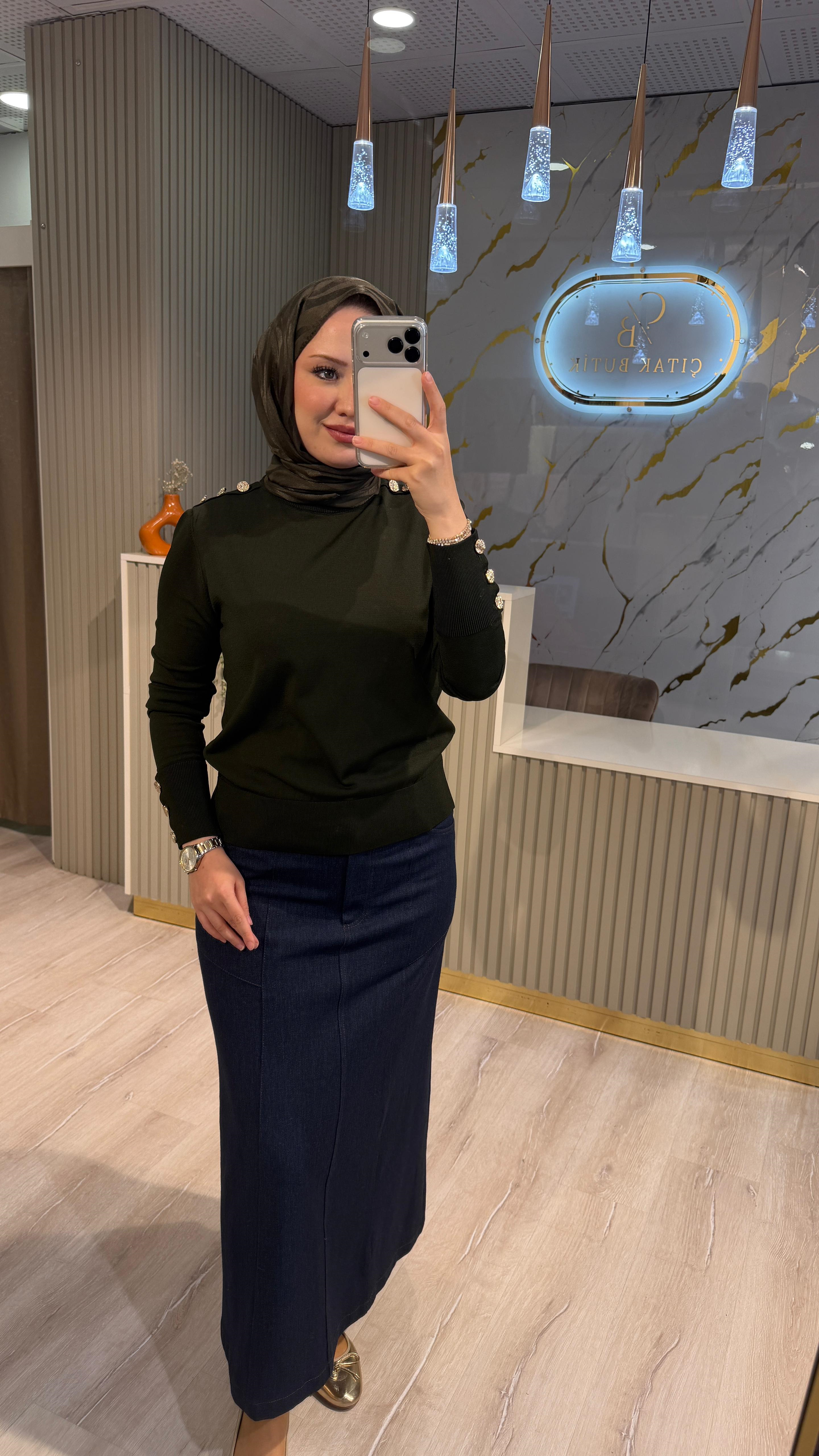 NUSS 203 MERSERİZE BLUZ - HAKİ