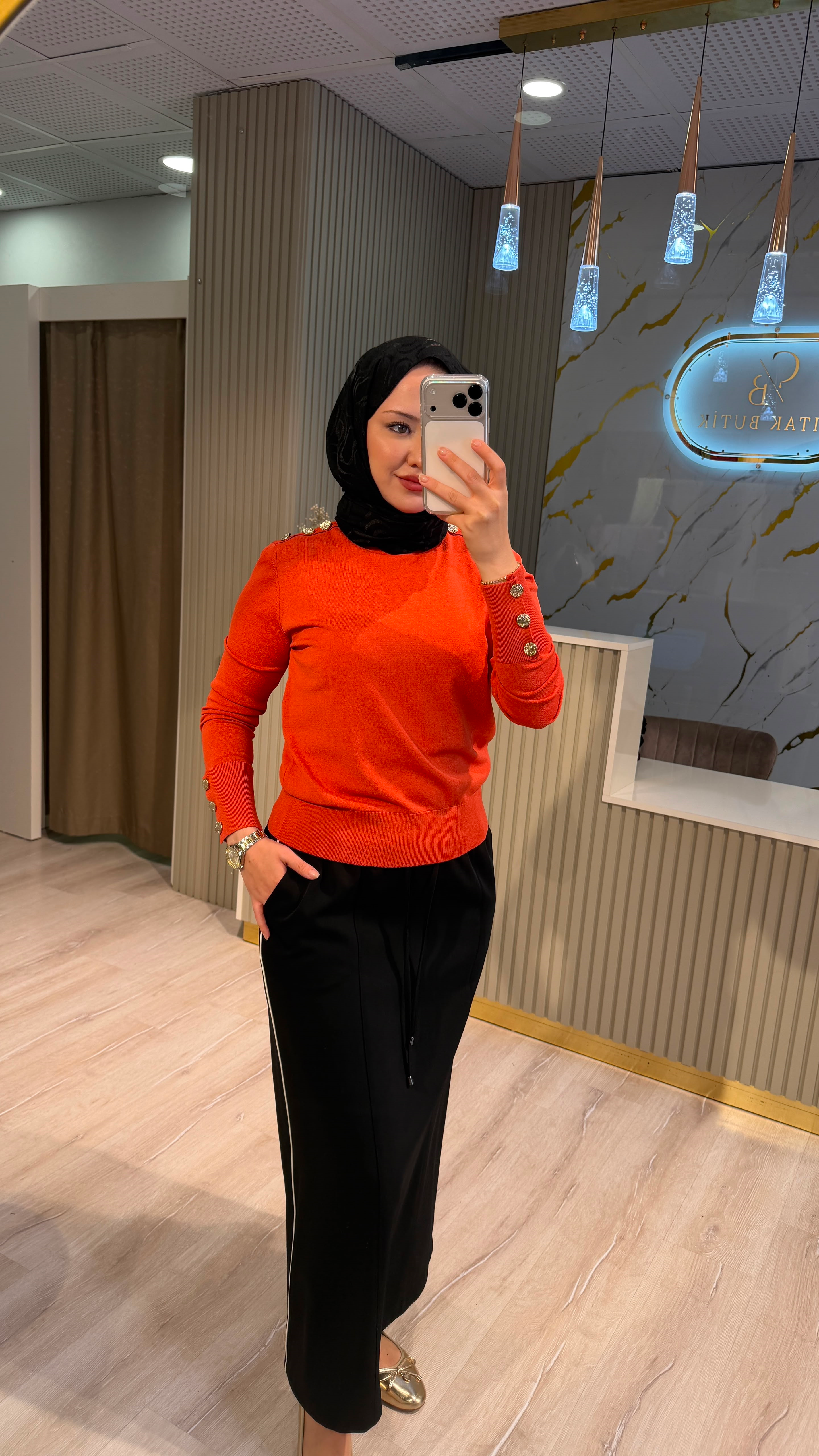 NUSS 203 MERSERİZE BLUZ - KİREMİT