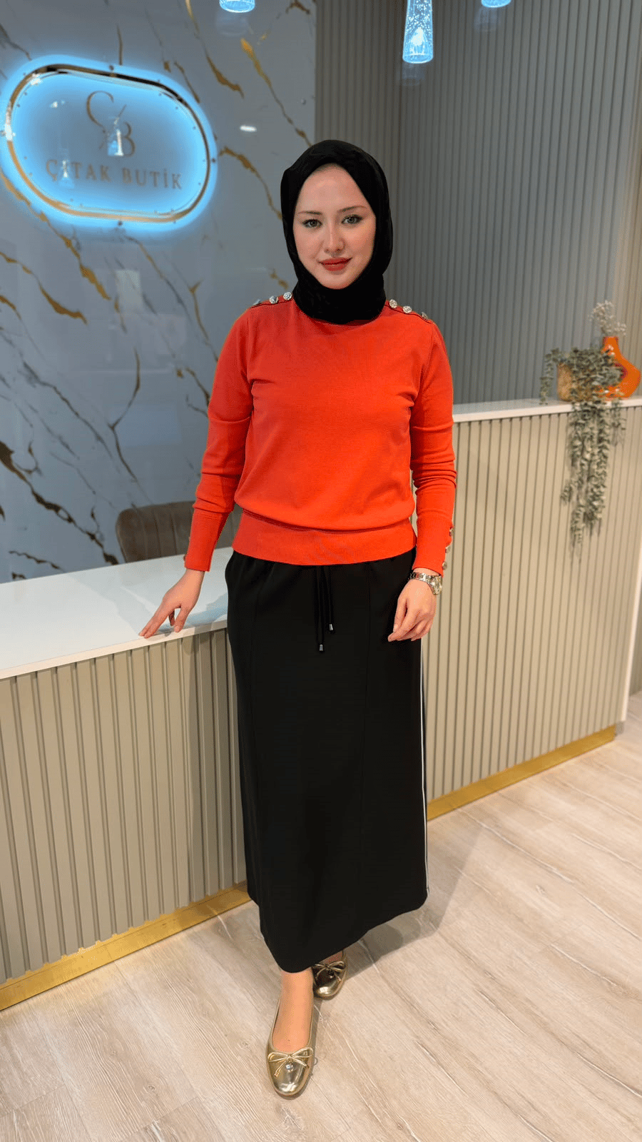 NUSS 203 MERSERİZE BLUZ - KİREMİT