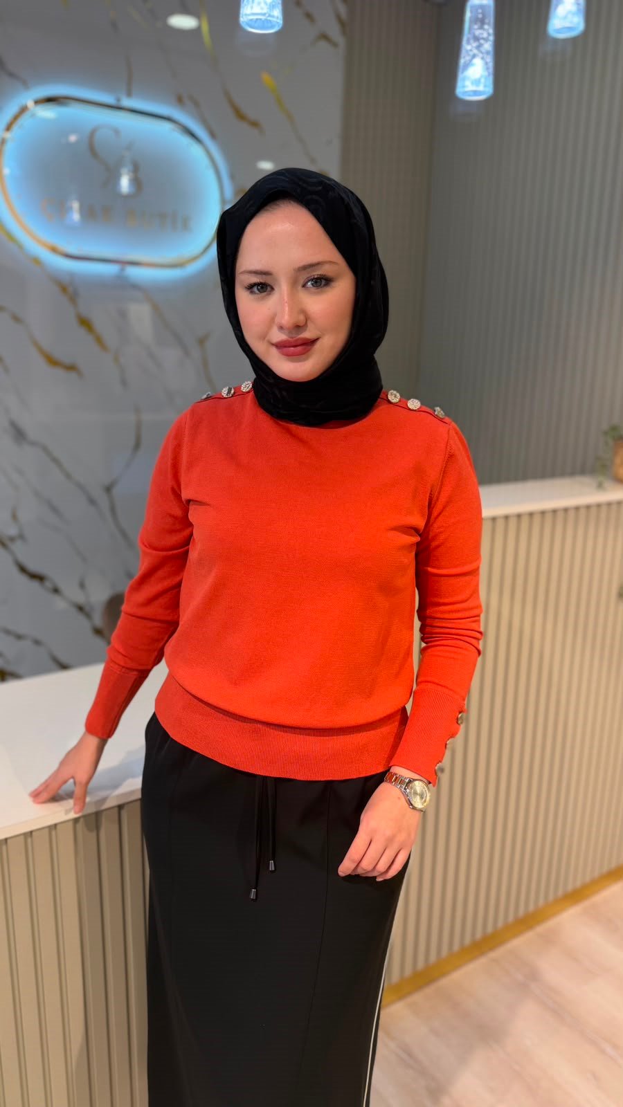 NUSS 203 MERSERİZE BLUZ - KİREMİT