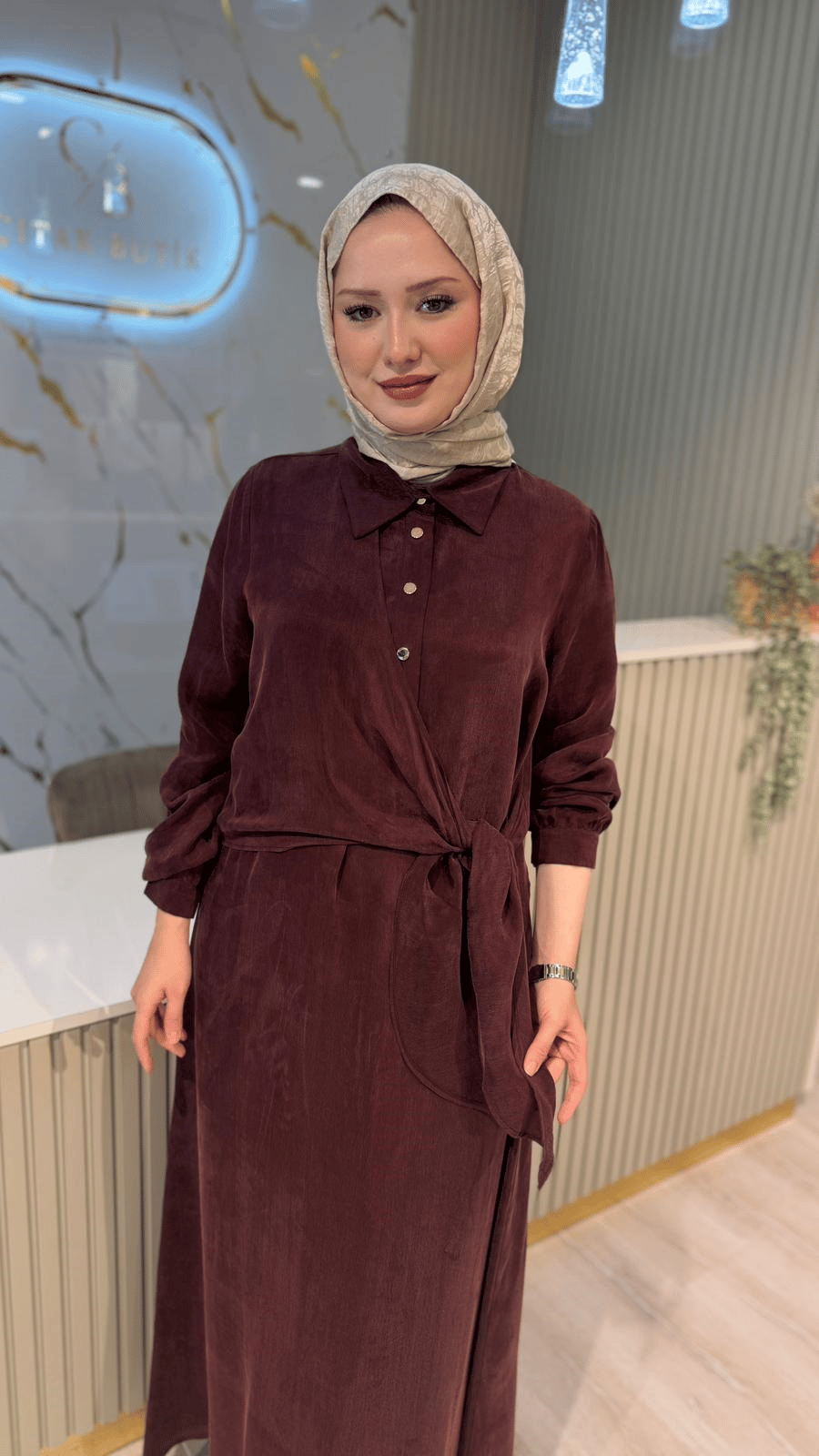 NUSS 2041 ELBİSE- MÜRDÜM