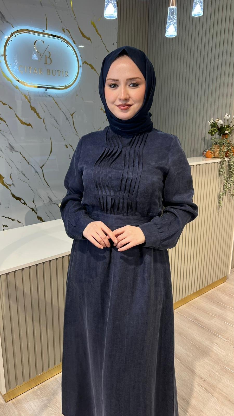 NUSS 2045 ELBİSE - LACİVERT