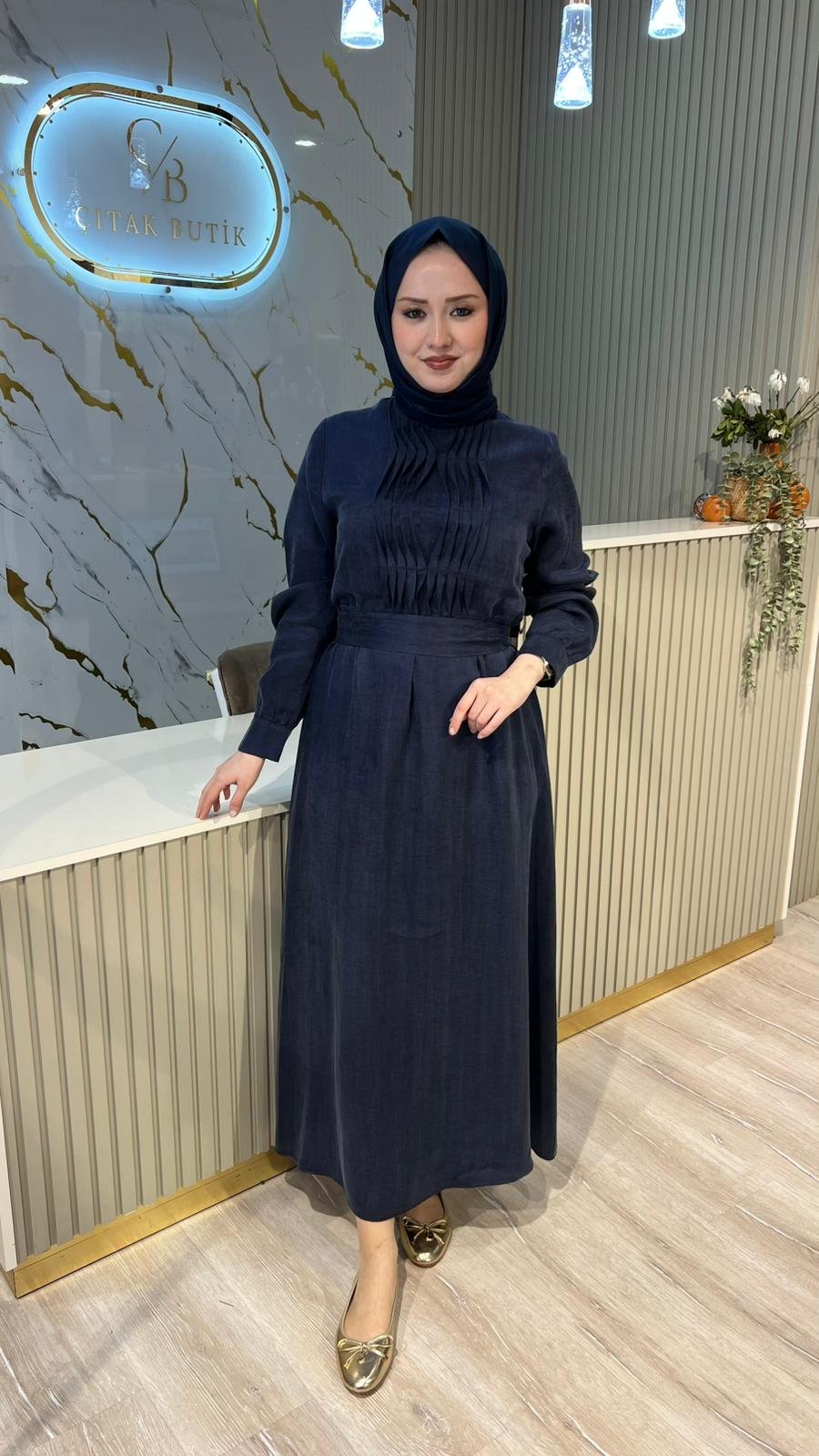 NUSS 2045 ELBİSE - LACİVERT