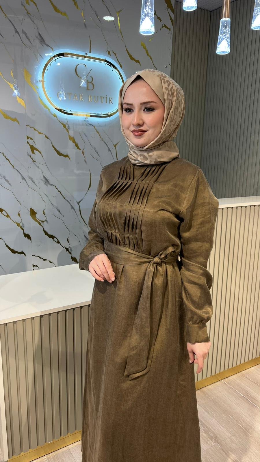 NUSS 2045 ELBİSE - SÜTLÜ KAHVE