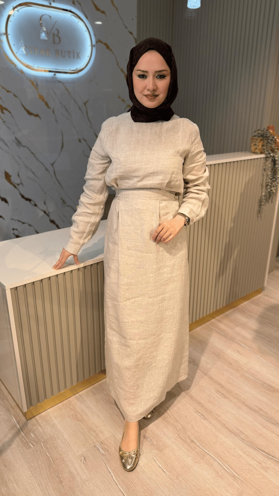 NUSS 2048 ELBİSE - KETEN