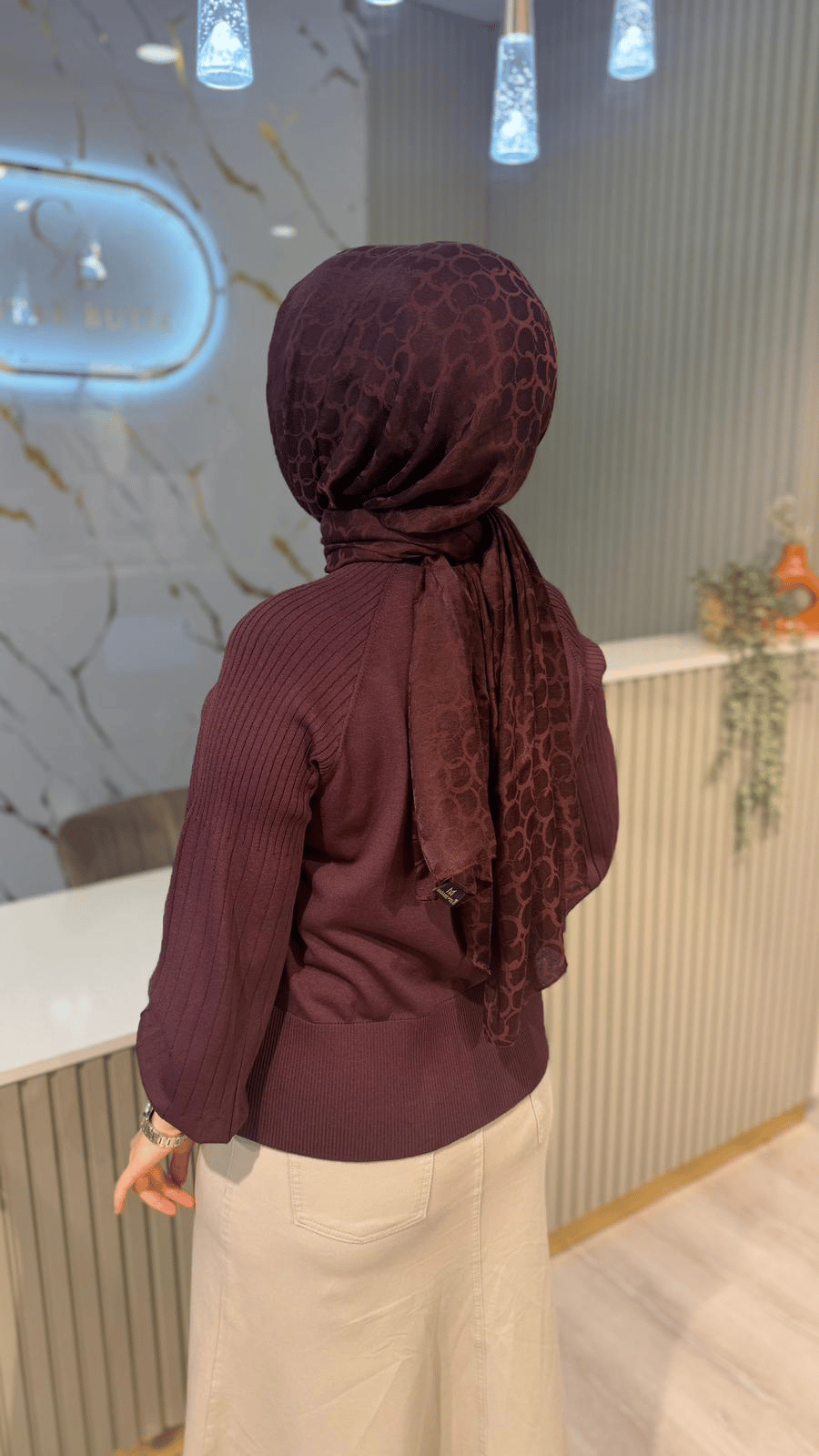 NUSS 205 FERMUAR DETAYLI BLUZ - BORDO