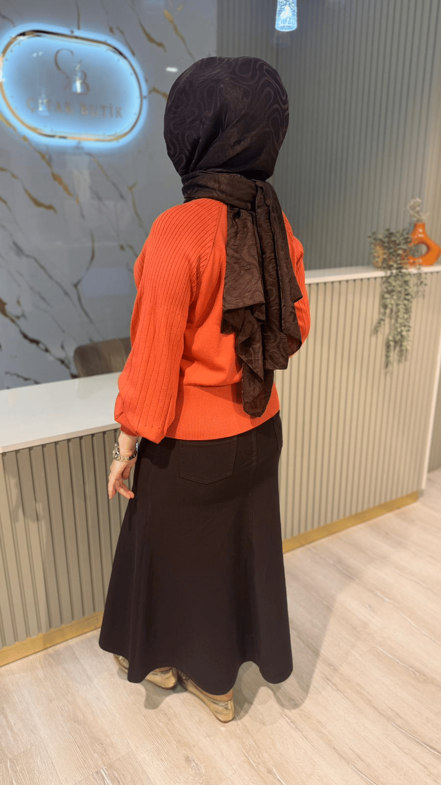 NUSS 205 FERMUAR DETAYLI BLUZ - KİREMİT