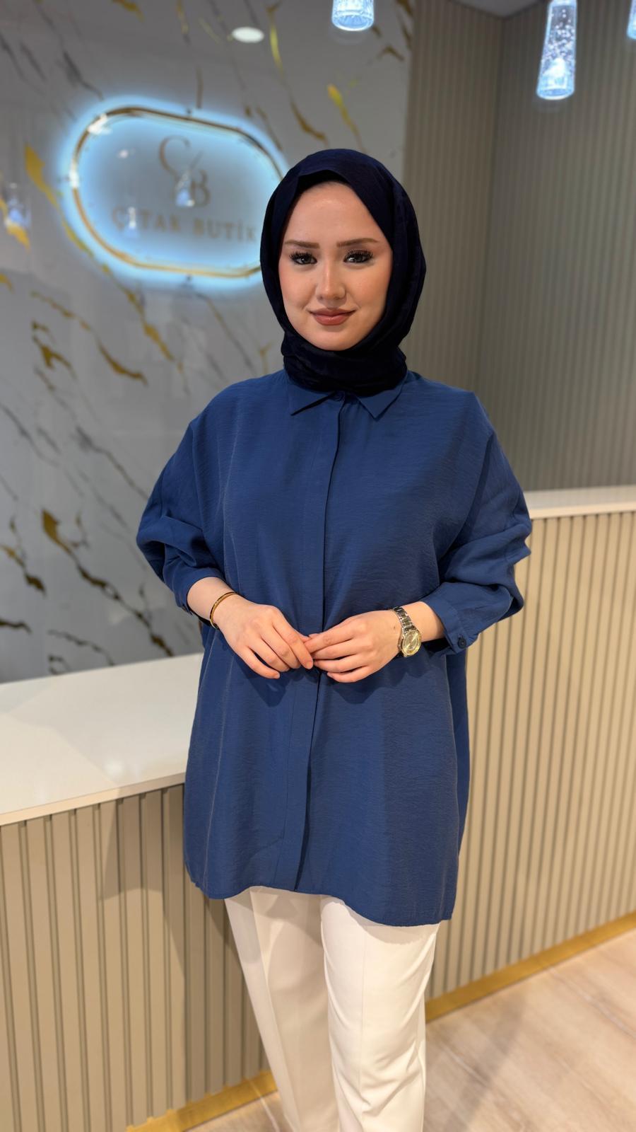 NUSS 3001 BASİC GÖMLEK - İNDİGO