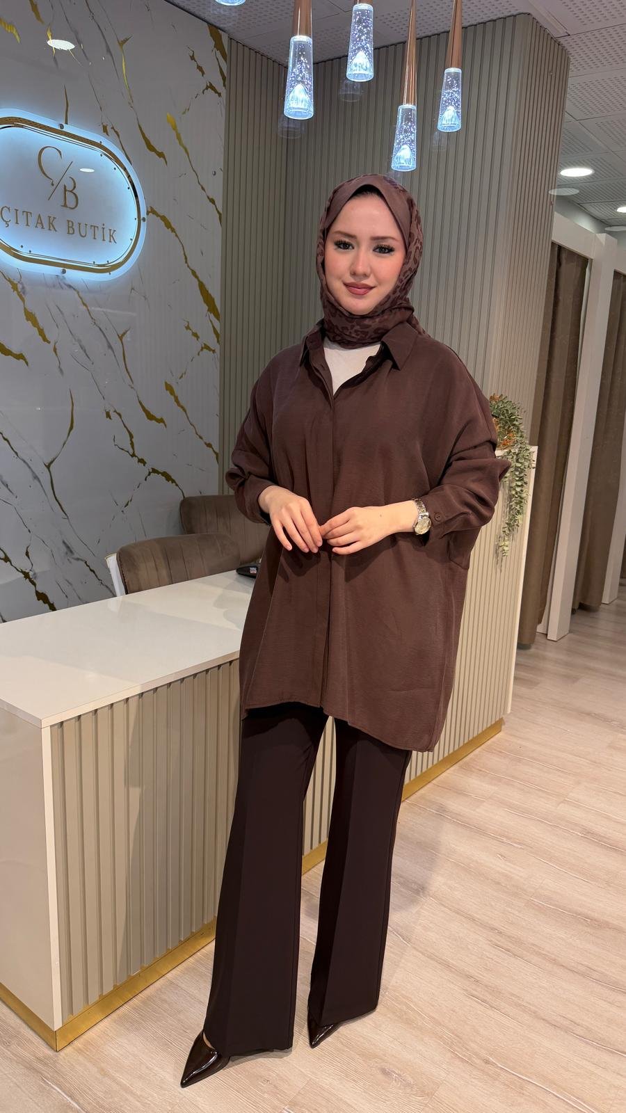 NUSS 3001 BASİC GÖMLEK-KAHVE