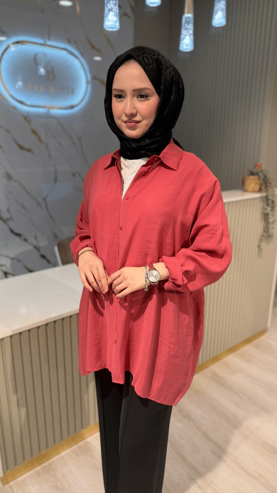 NUSS 3001 BASİC GÖMLEK - RED PLUM