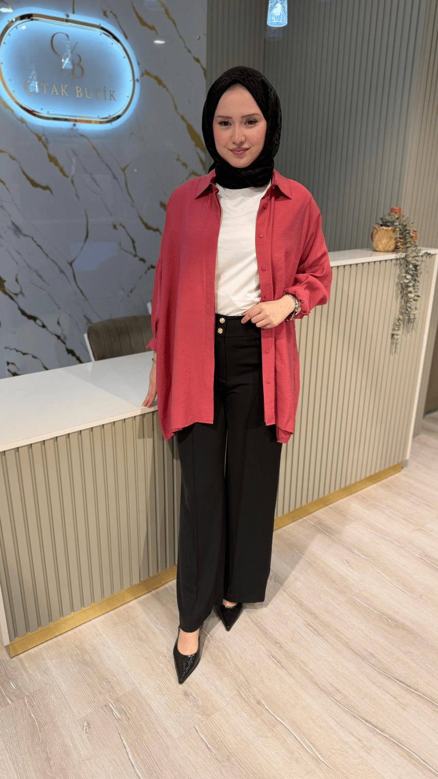 NUSS 3001 BASİC GÖMLEK - RED PLUM