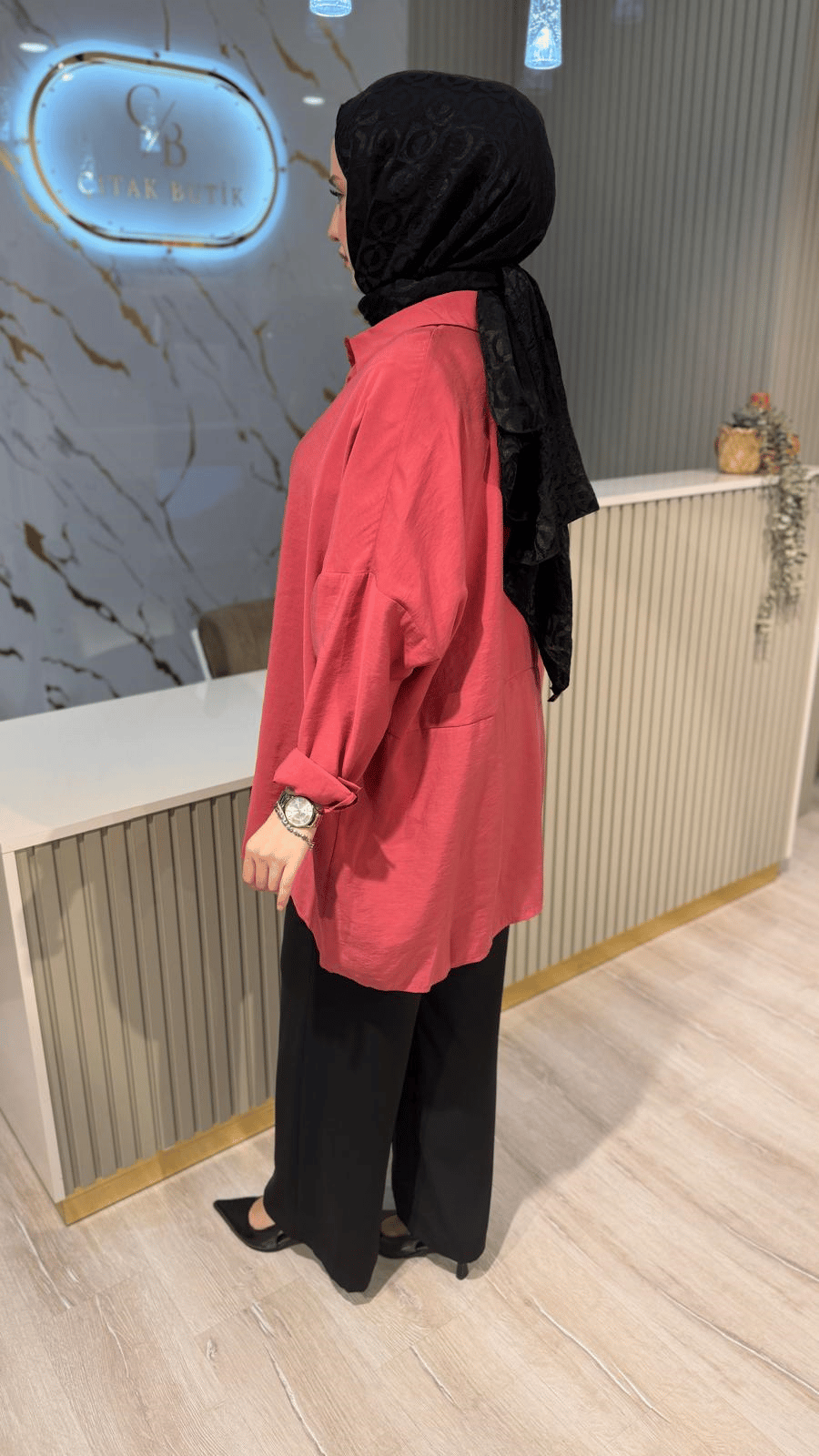 NUSS 3001 BASİC GÖMLEK - RED PLUM