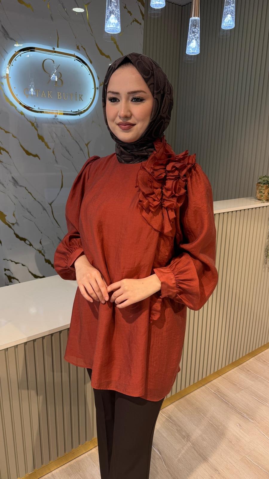 NUSS 3011 YAKA FIRFIR DETAY GÖMLEK - ANFORA