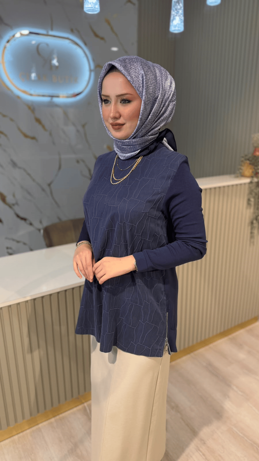 NUSS 3041 TUNIK - LACİVERT