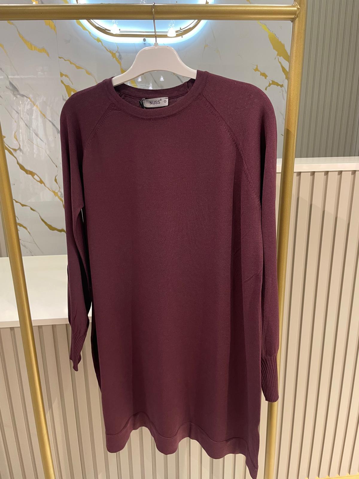 NUSS 500 MERSERİZE TUNİK-BORDO
