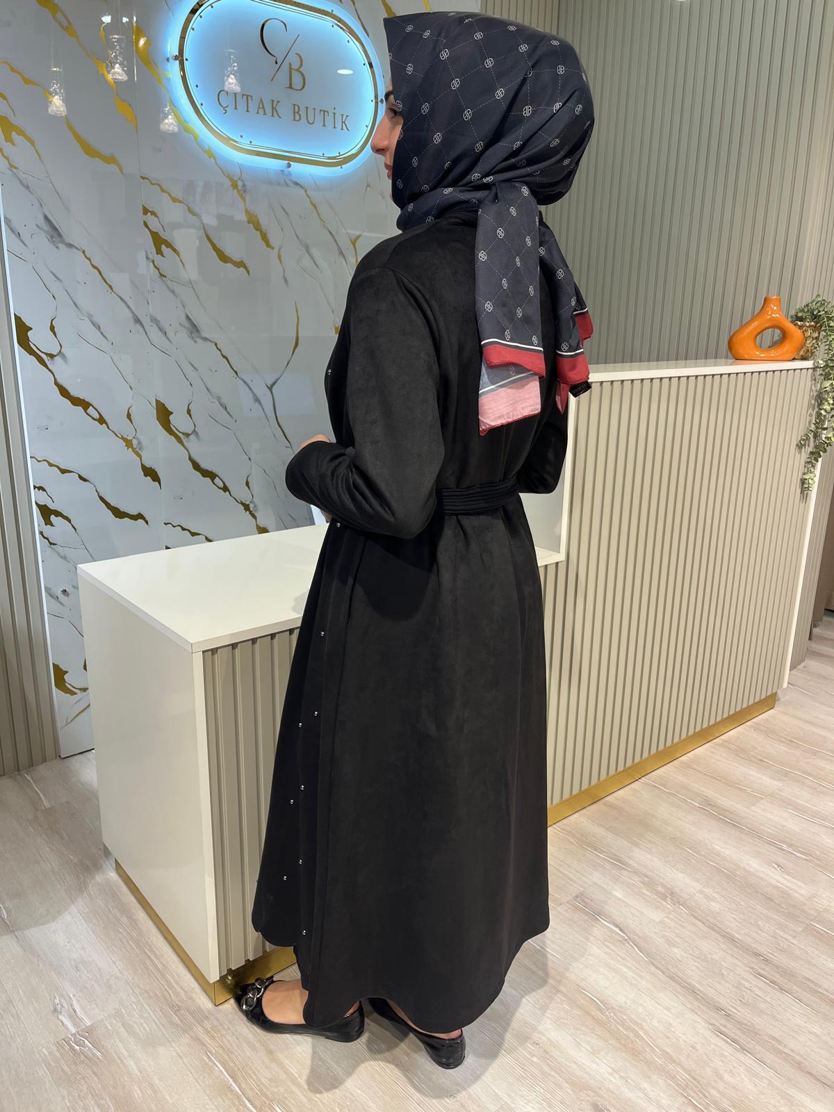 NUSS 60011 ZIMBA DETAY SÜET KAP-SİYAH