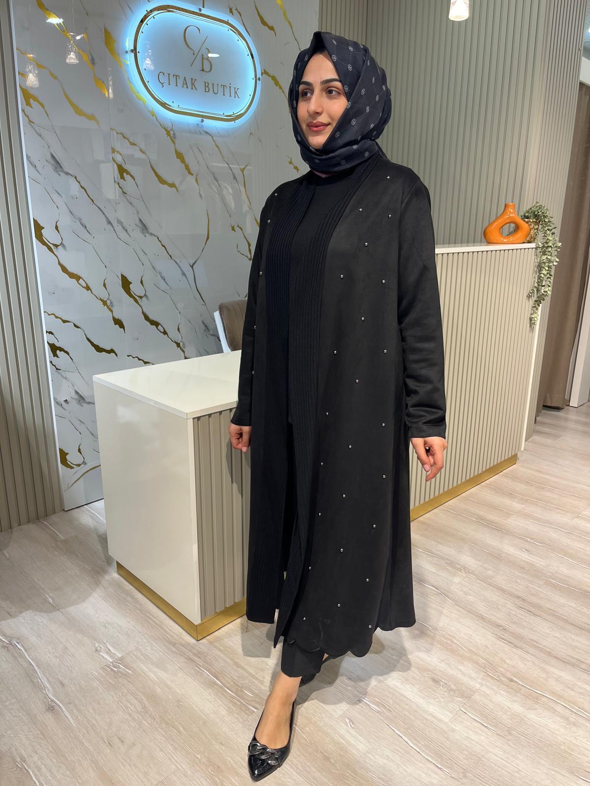 NUSS 60011 ZIMBA DETAY SÜET KAP-SİYAH