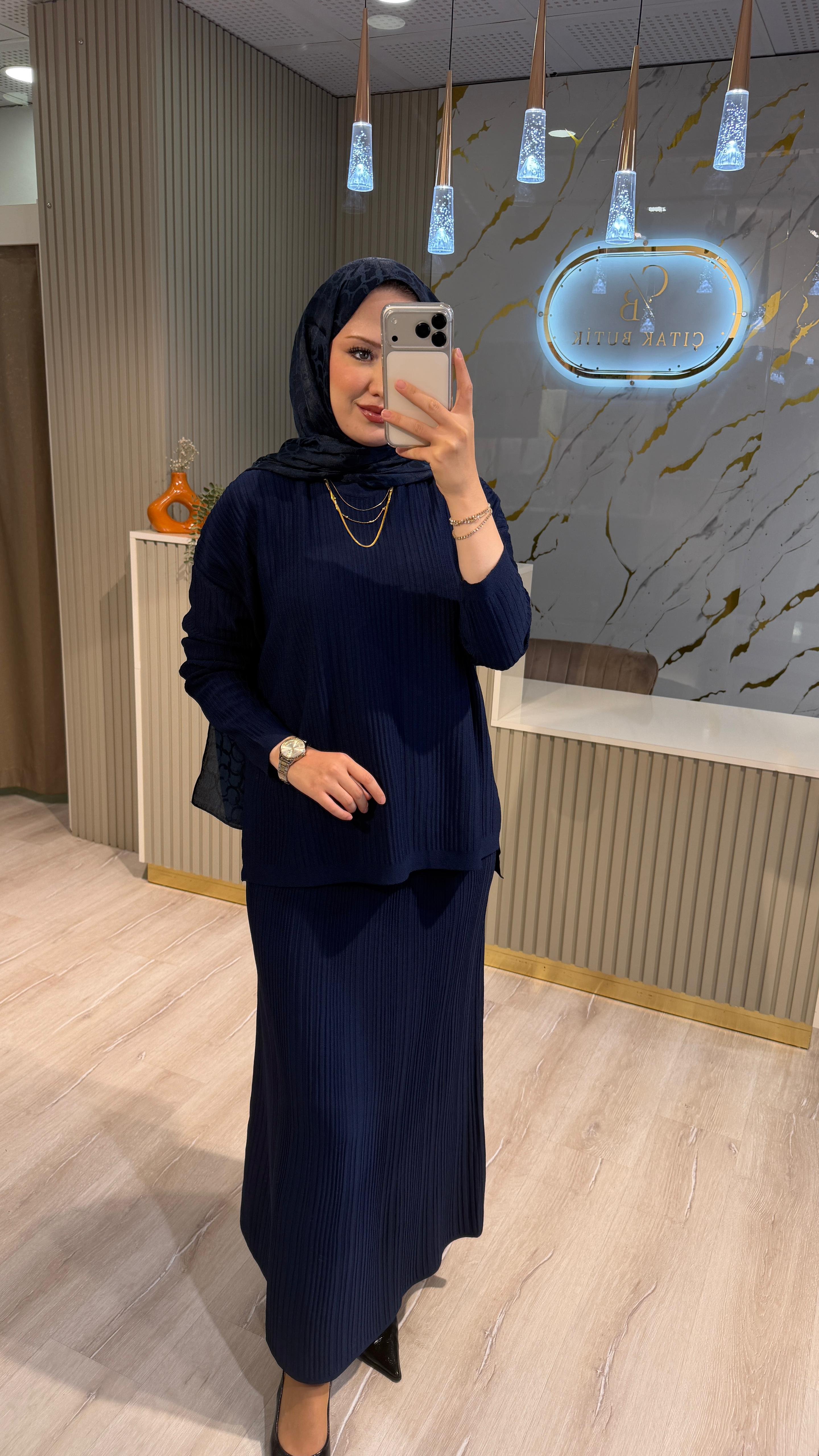 NUSS 701 MERSERİZE ETEKLİ TAKIM- LACİVERT