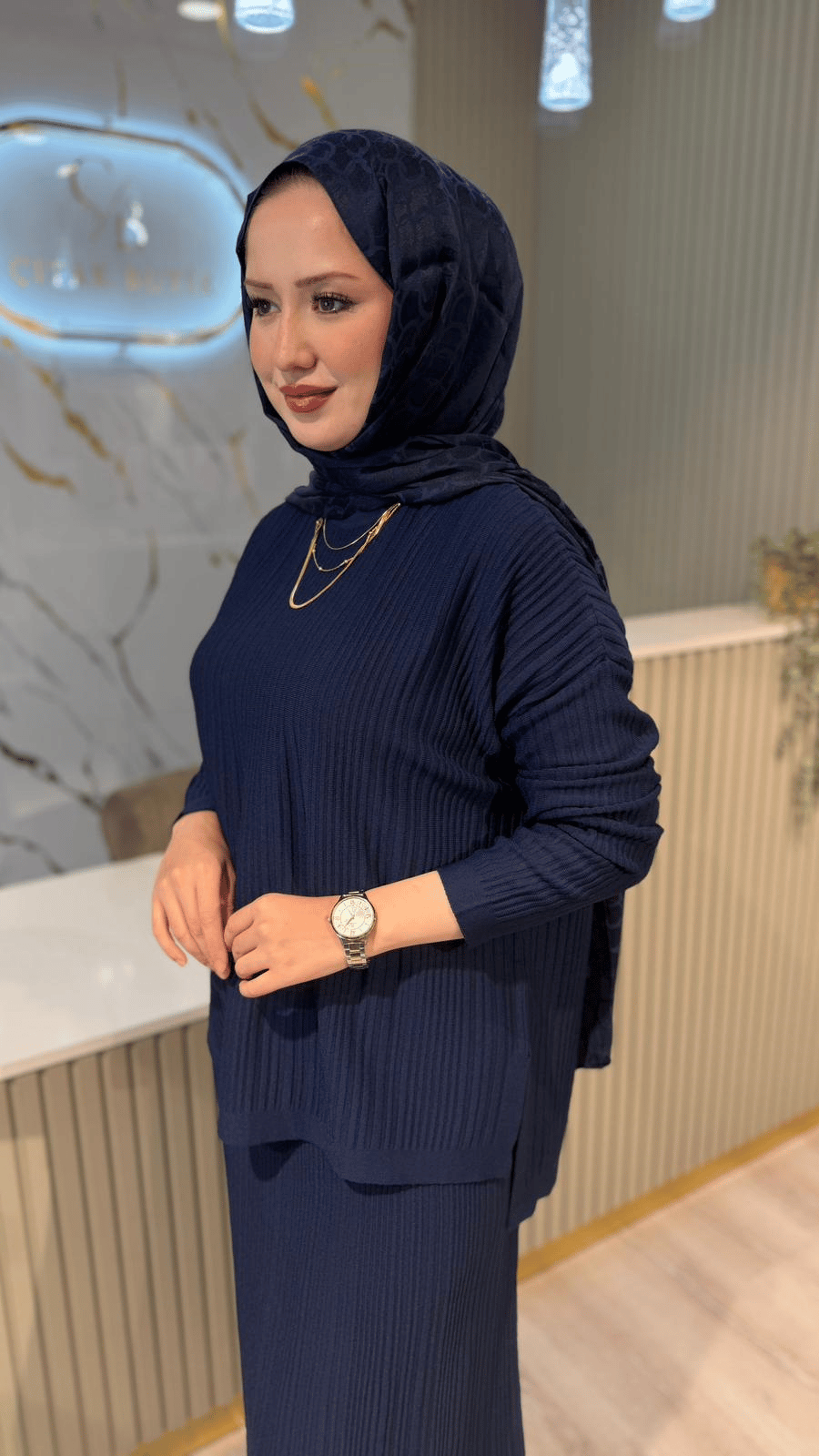 NUSS 701 MERSERİZE ETEKLİ TAKIM- LACİVERT