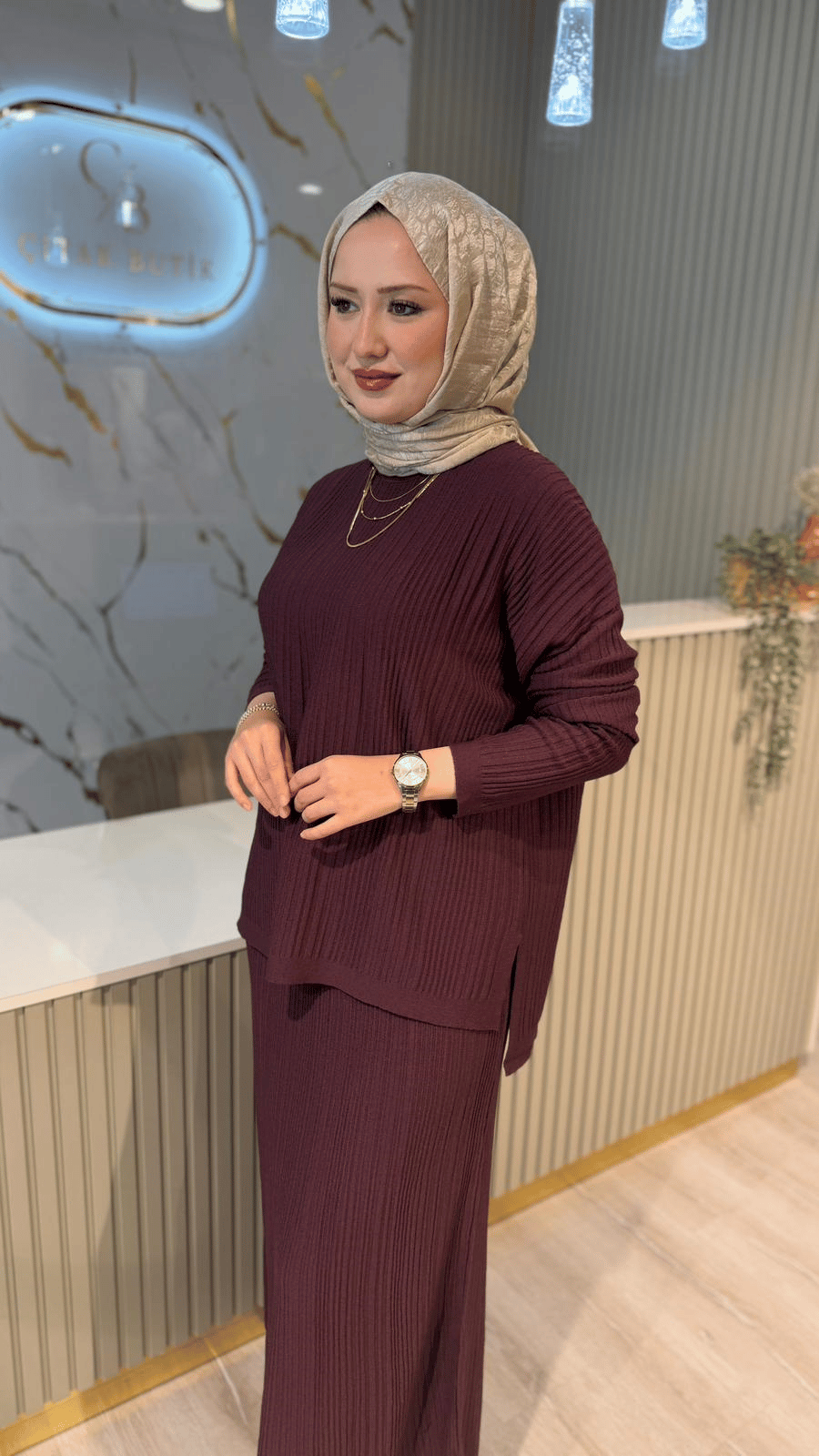 NUSS 701 MERSERİZE ETEKLİ TAKIM- MÜRDÜM