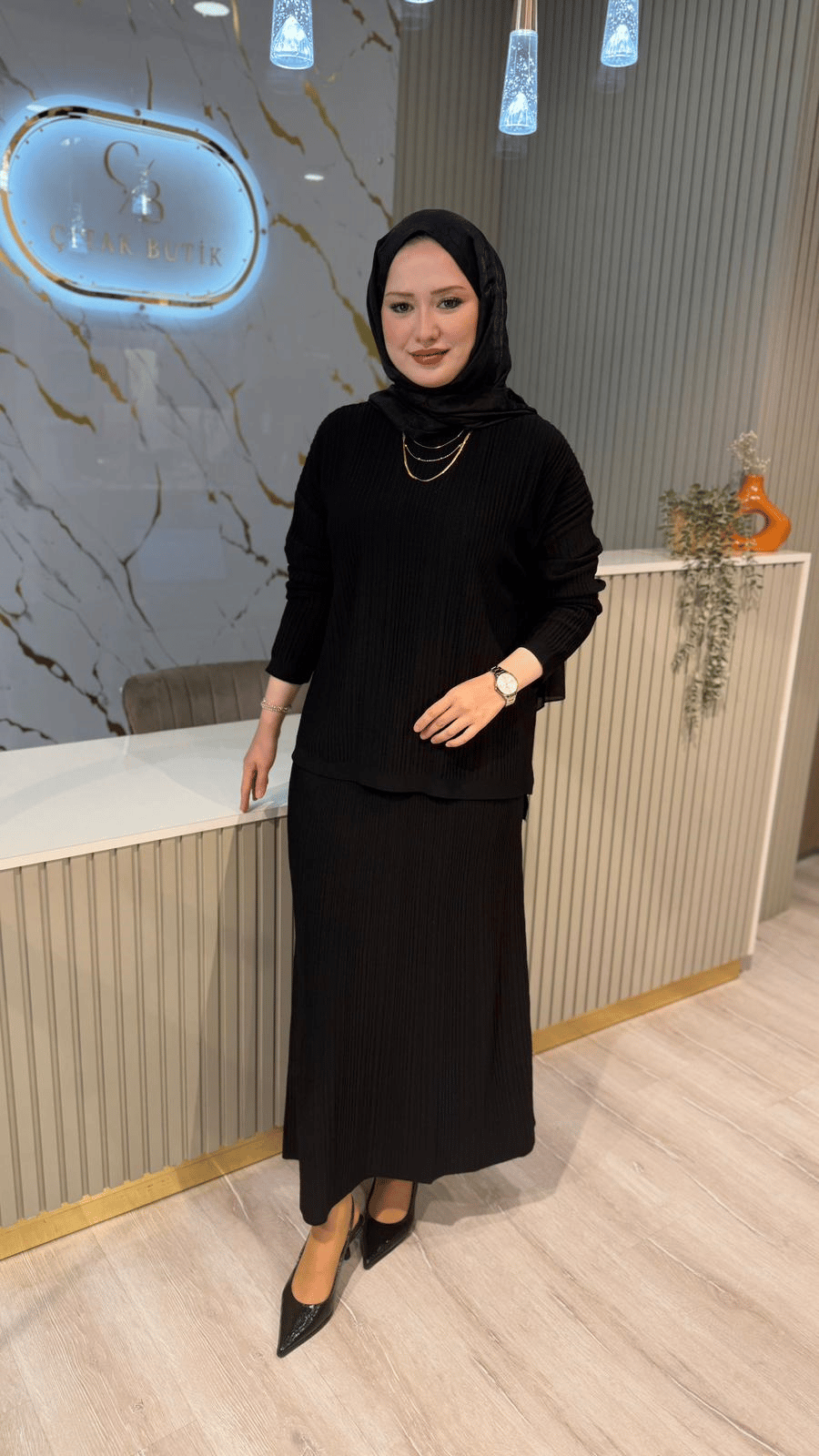 NUSS 701 MERSERİZE ETEKLİ TAKIM- SİYAH